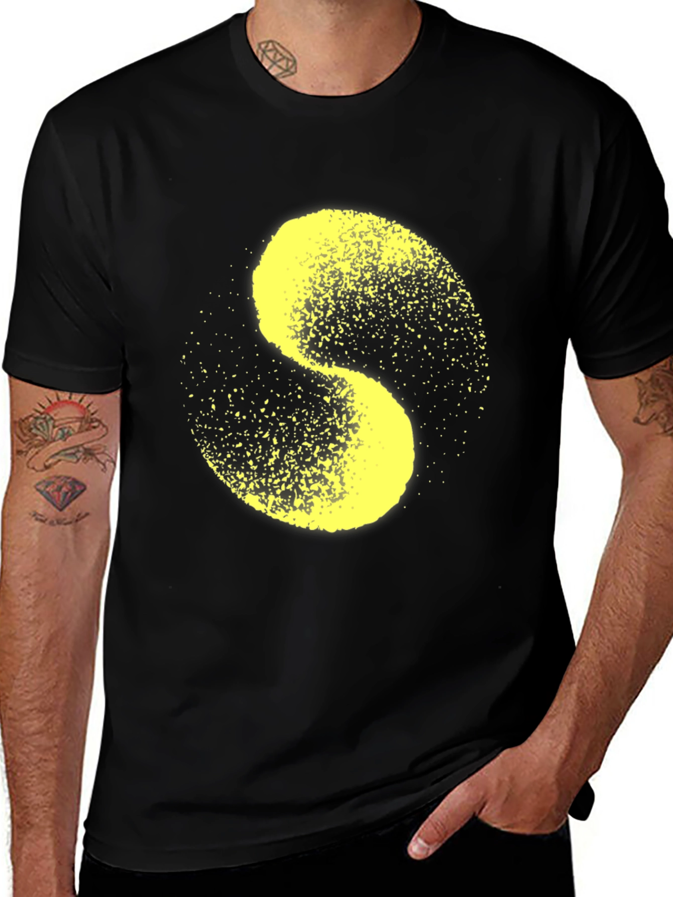 Abstract S-Shaped Graphic Tee