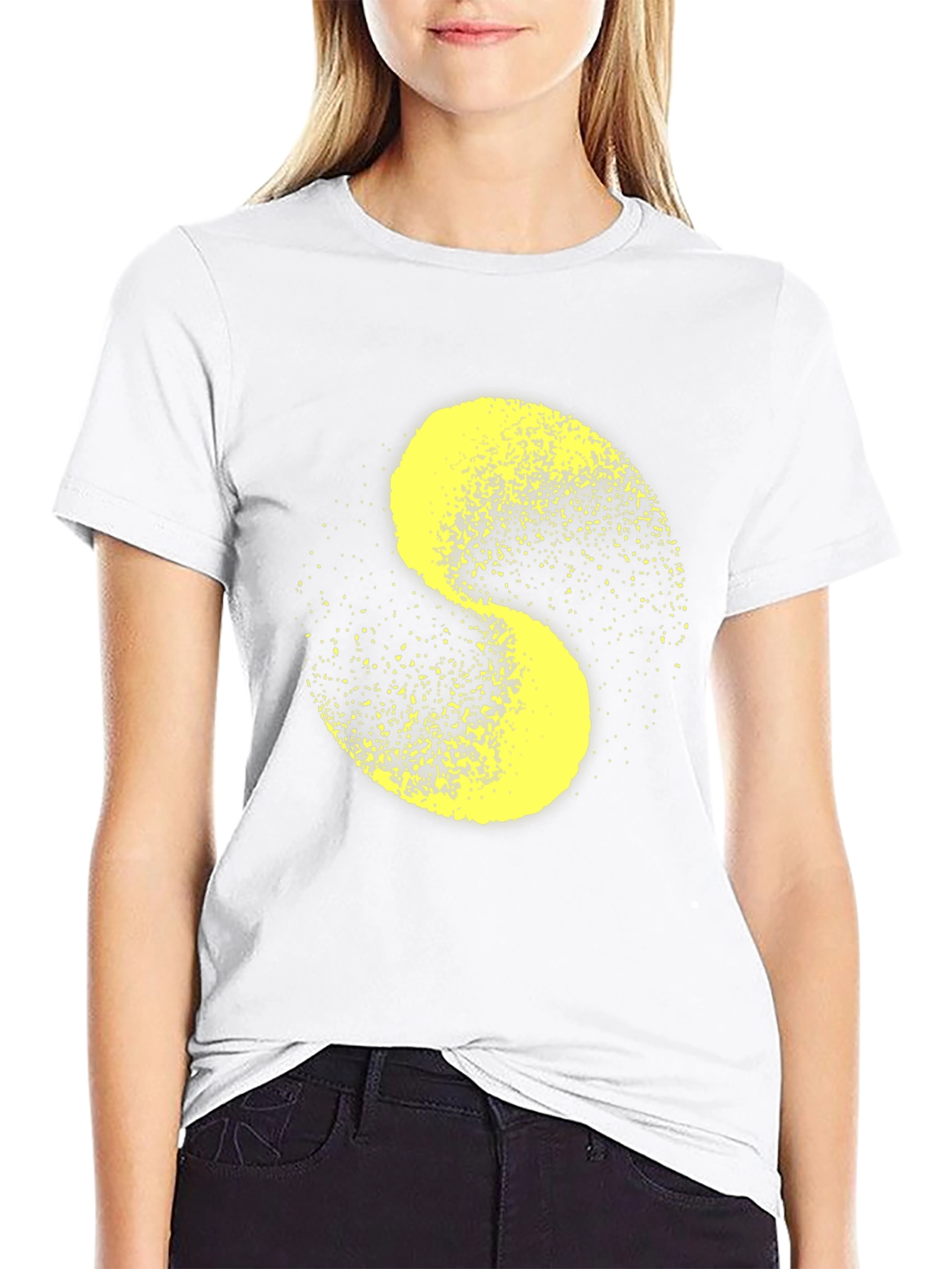 Abstract S-Shaped Graphic Tee