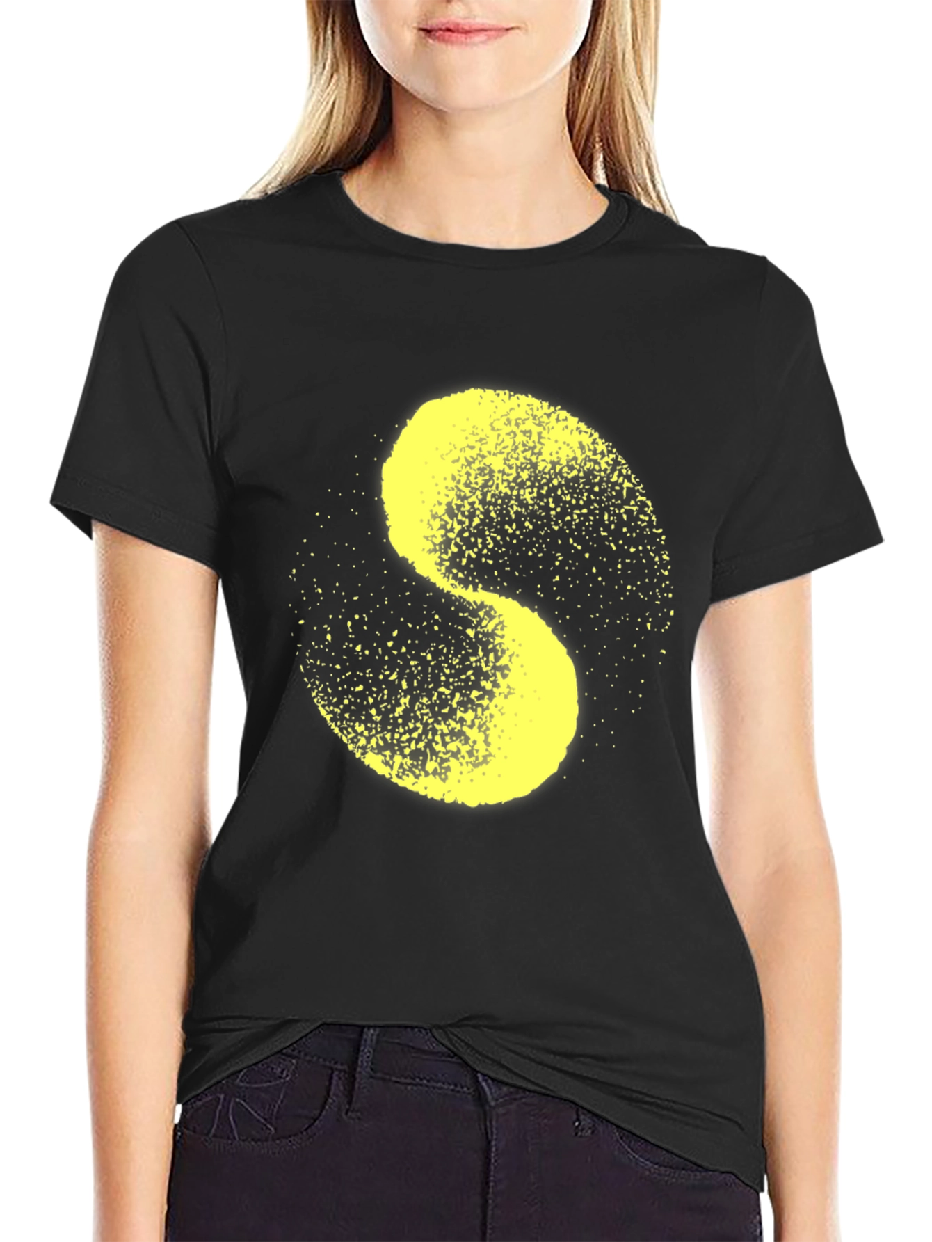 Abstract S-Shaped Graphic Tee