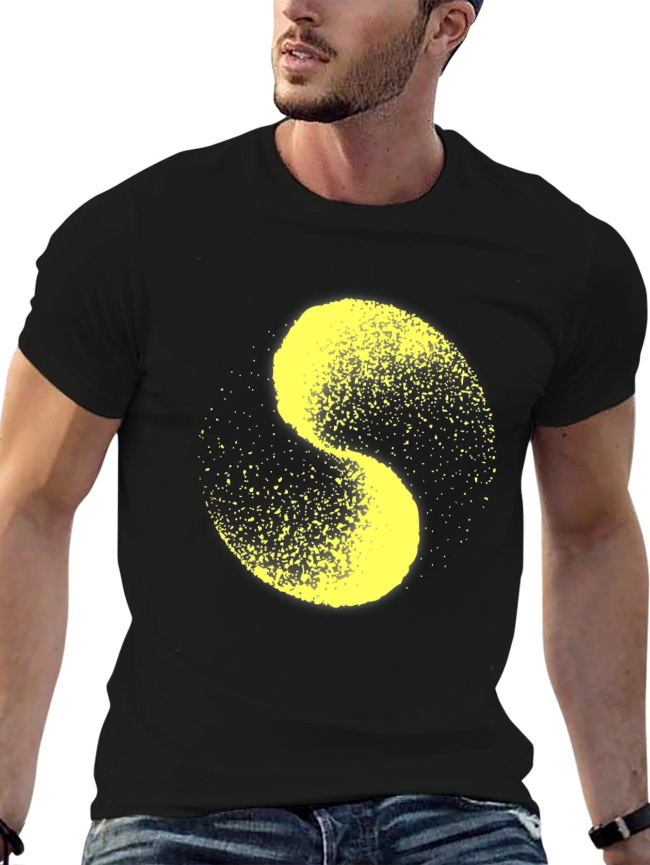 Abstract S-Shaped Graphic Tee