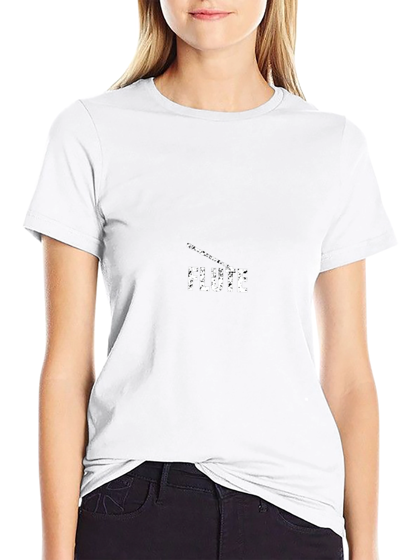 Flute Graphic T-Shirt - Black Cotton Tee