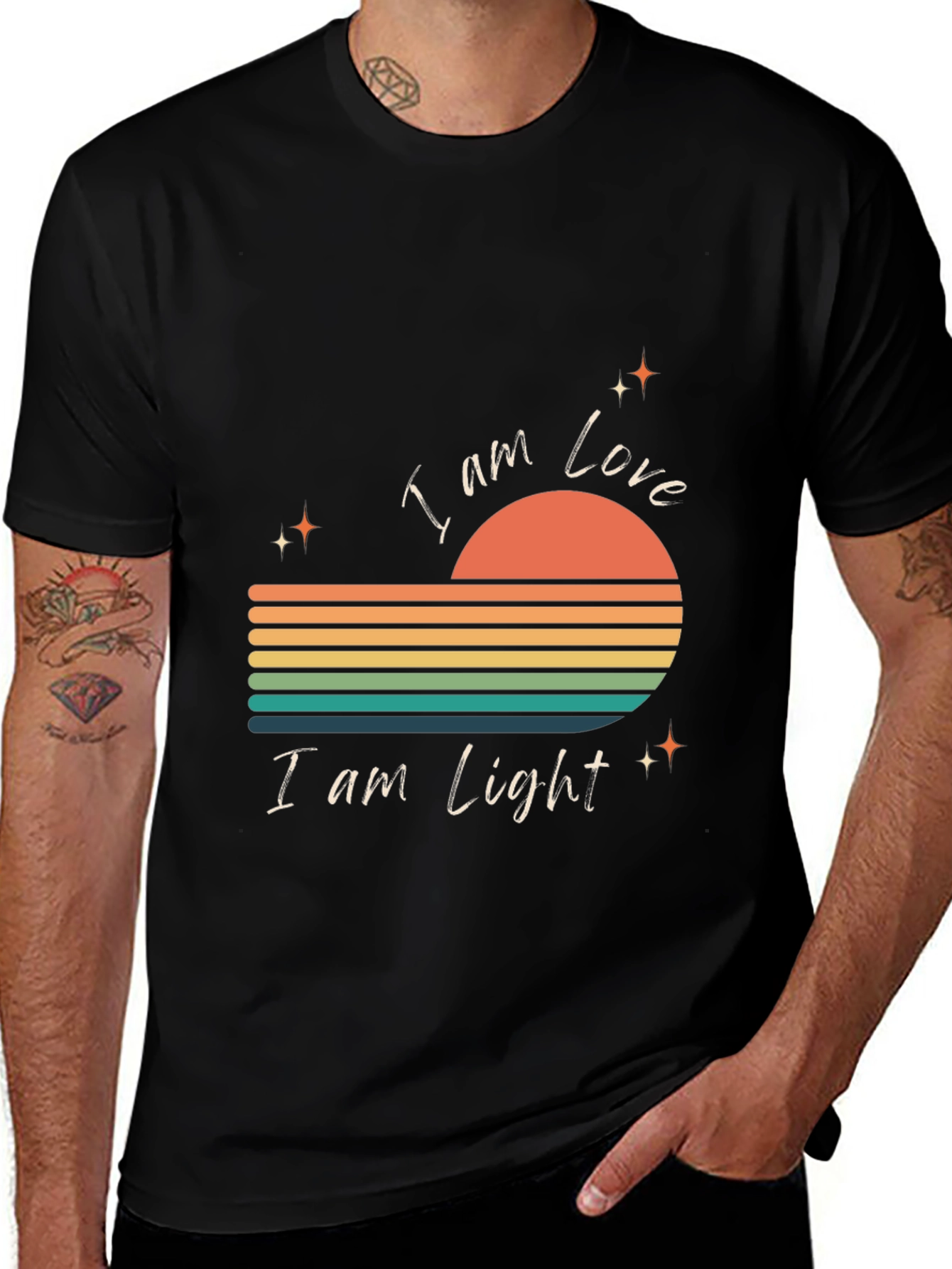 I Am Love I Am Light Retro Graphic Tee