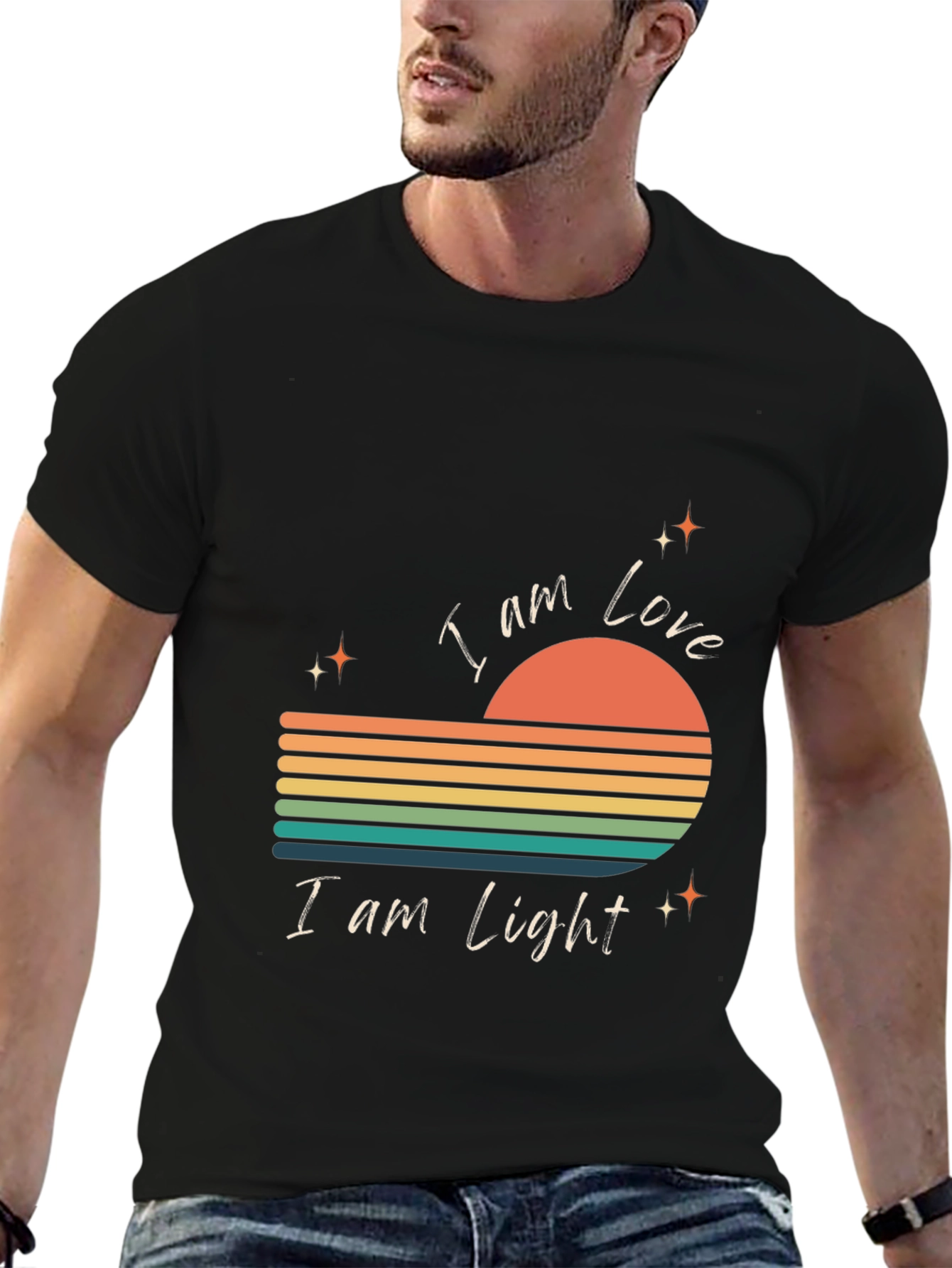 I Am Love I Am Light Retro Graphic Tee