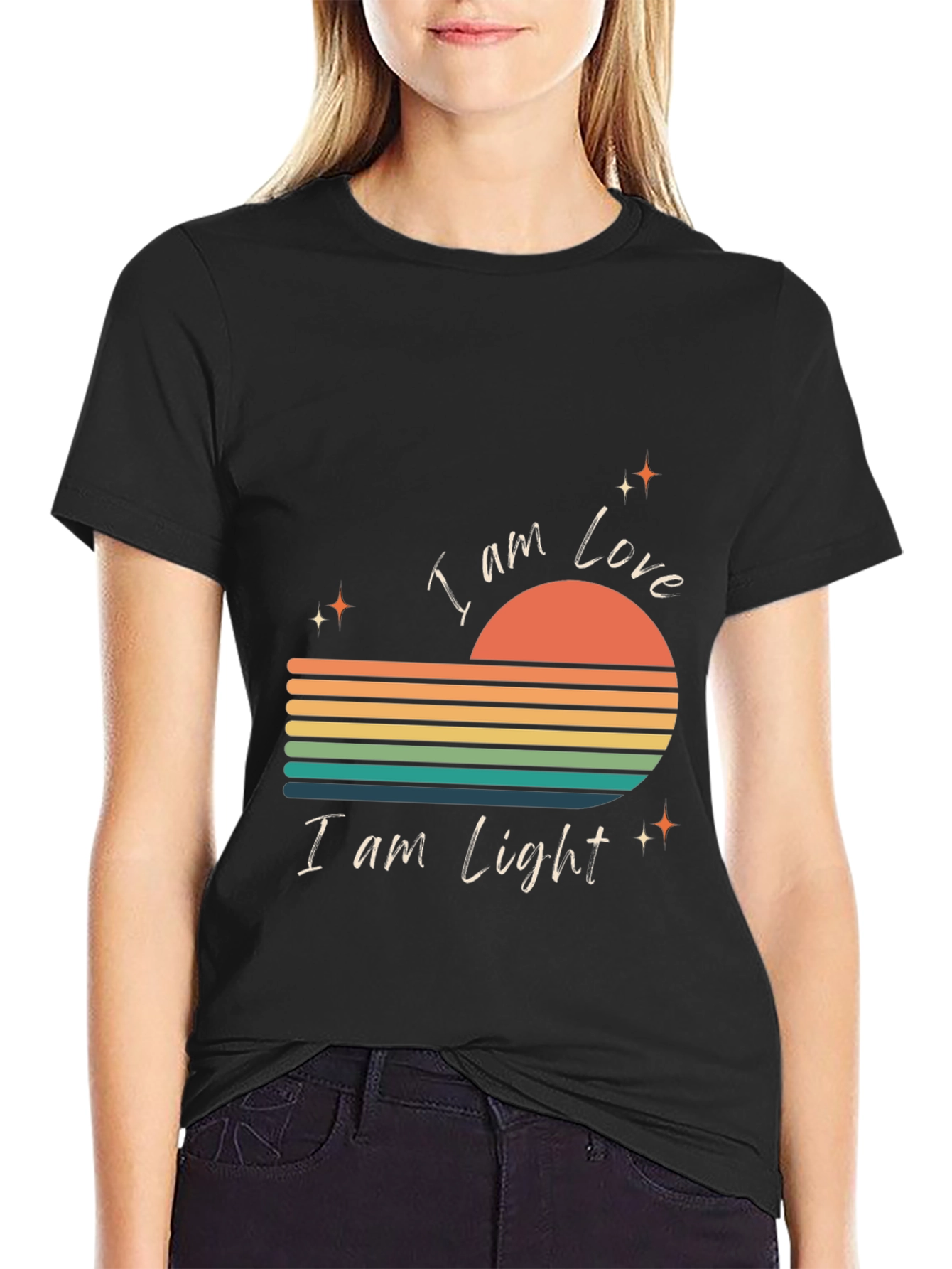 I Am Love I Am Light Retro Graphic Tee
