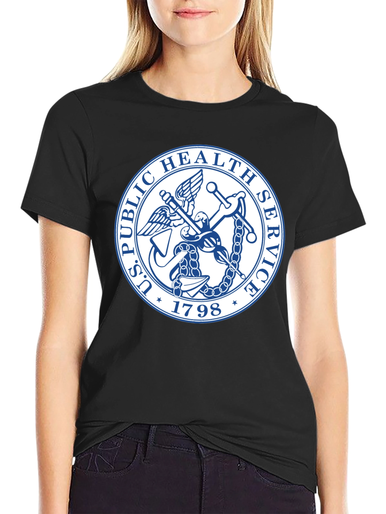 US Public Health Service Seal Black T-Shirt
