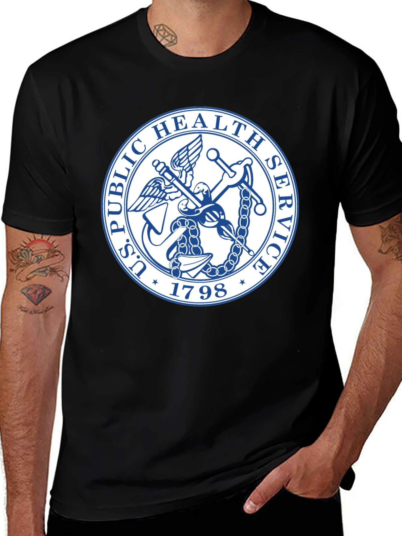 US Public Health Service Seal Black T-Shirt