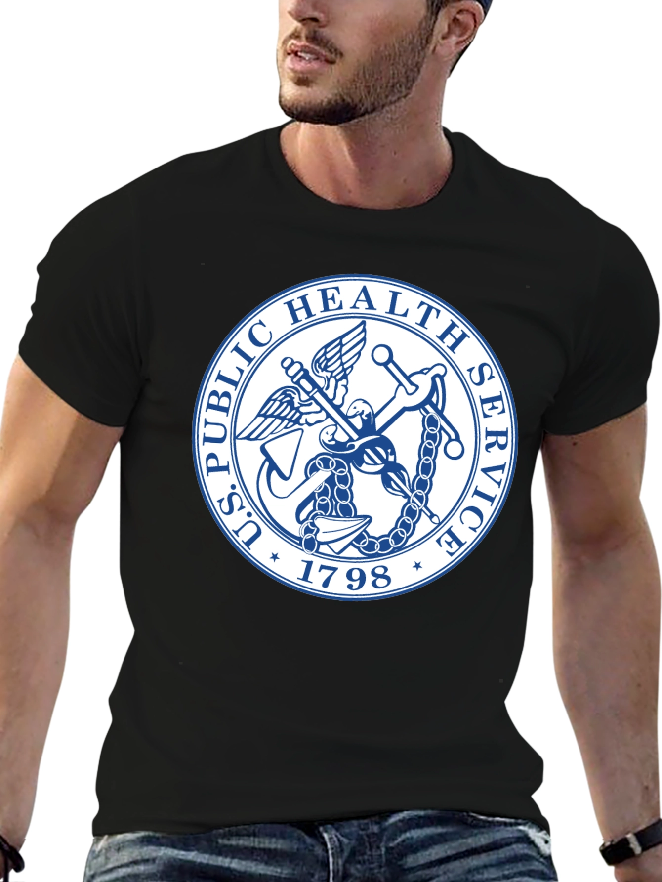 US Public Health Service Seal Black T-Shirt
