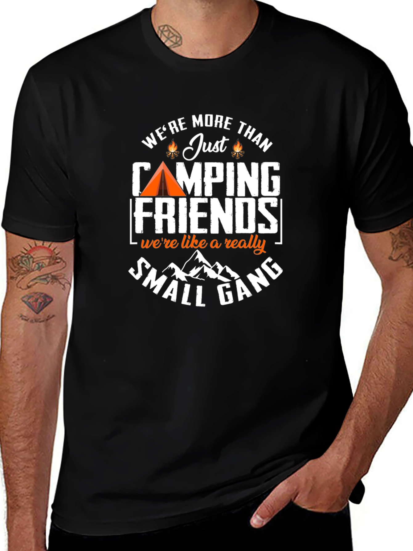 Camping Friends T-Shirt - Small Gang Camping Tee