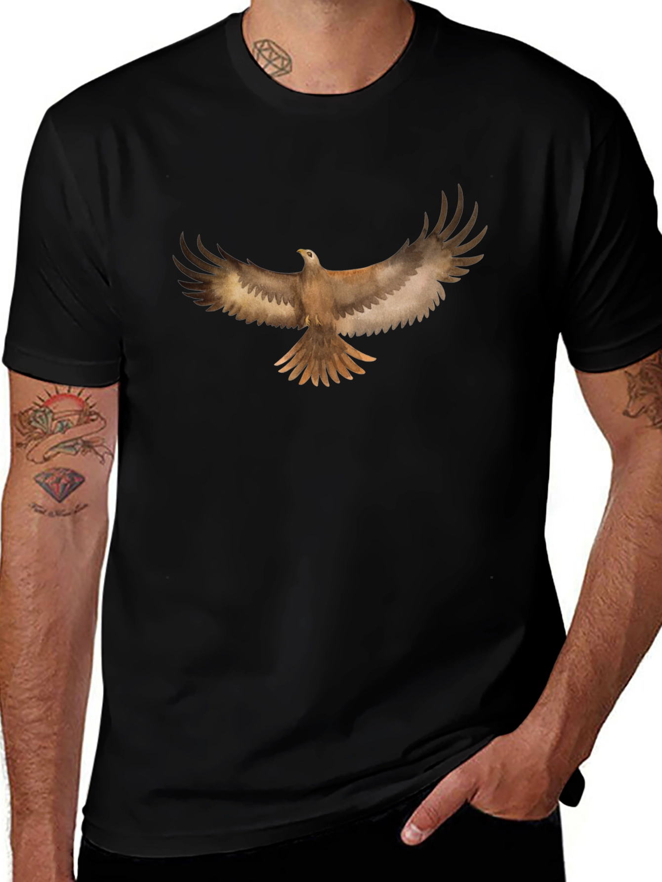 Eagle Graphic Tee - Stylish Mens Black T-Shirt