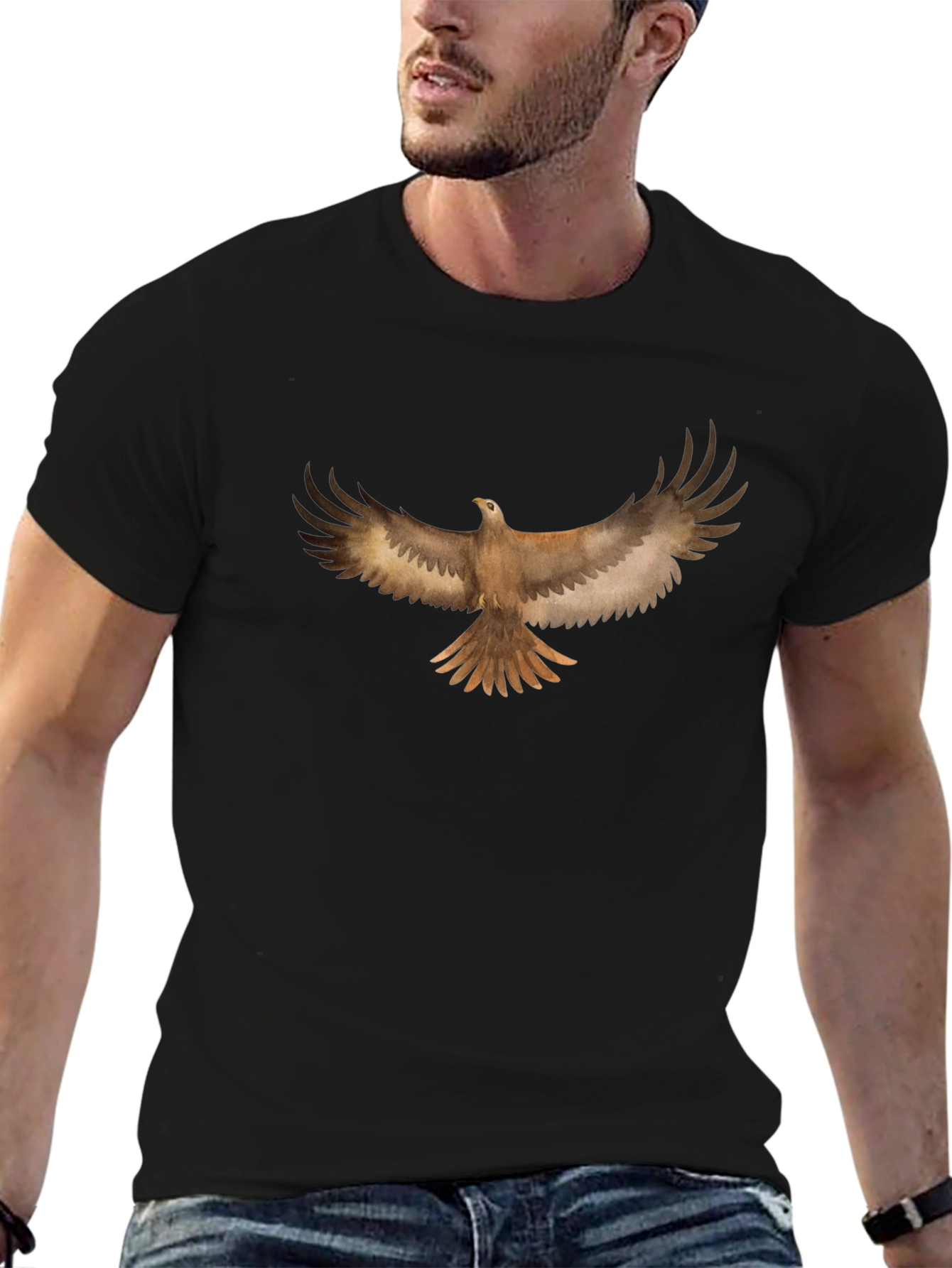 Eagle Graphic Tee - Stylish Mens Black T-Shirt