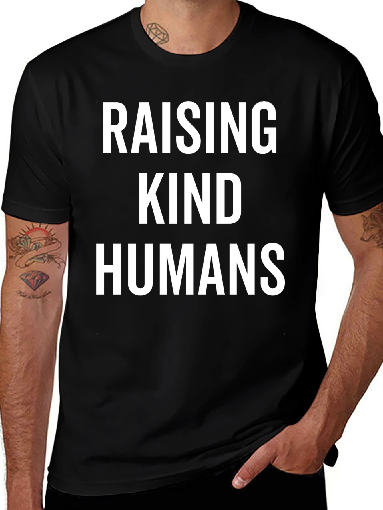 Raising Kind Humans Graphic Tee - Black