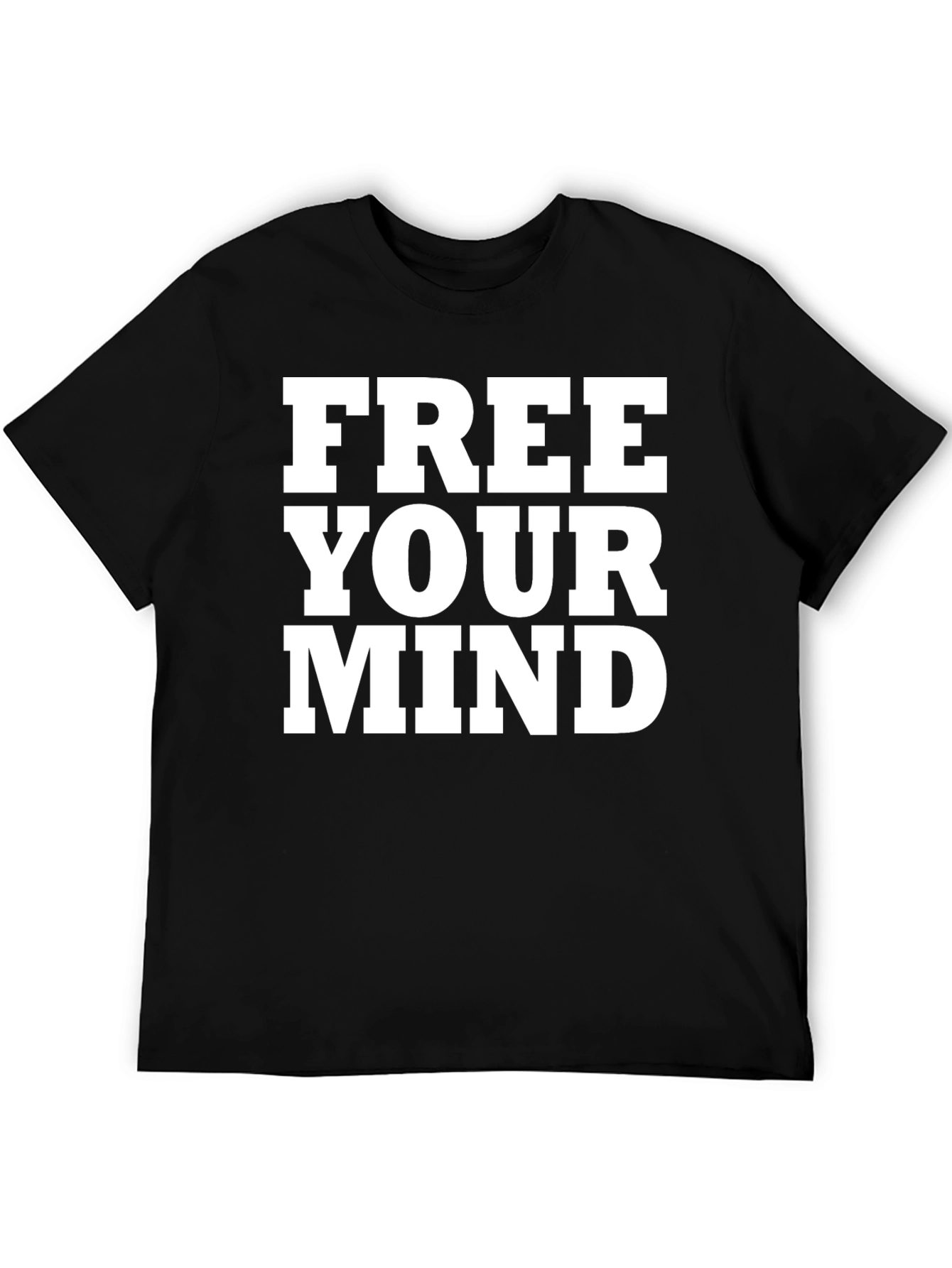 Free Your Mind Graphic Tee - Black Cotton T-Shirt