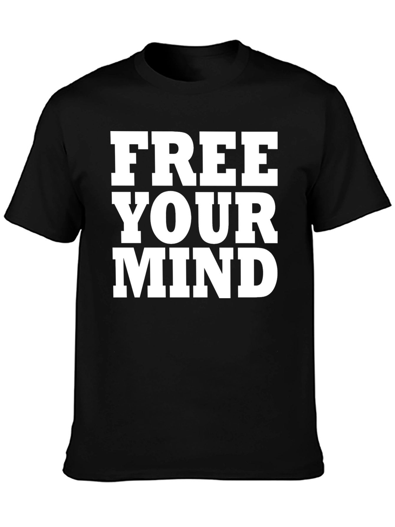 Free Your Mind Graphic Tee - Black Cotton T-Shirt