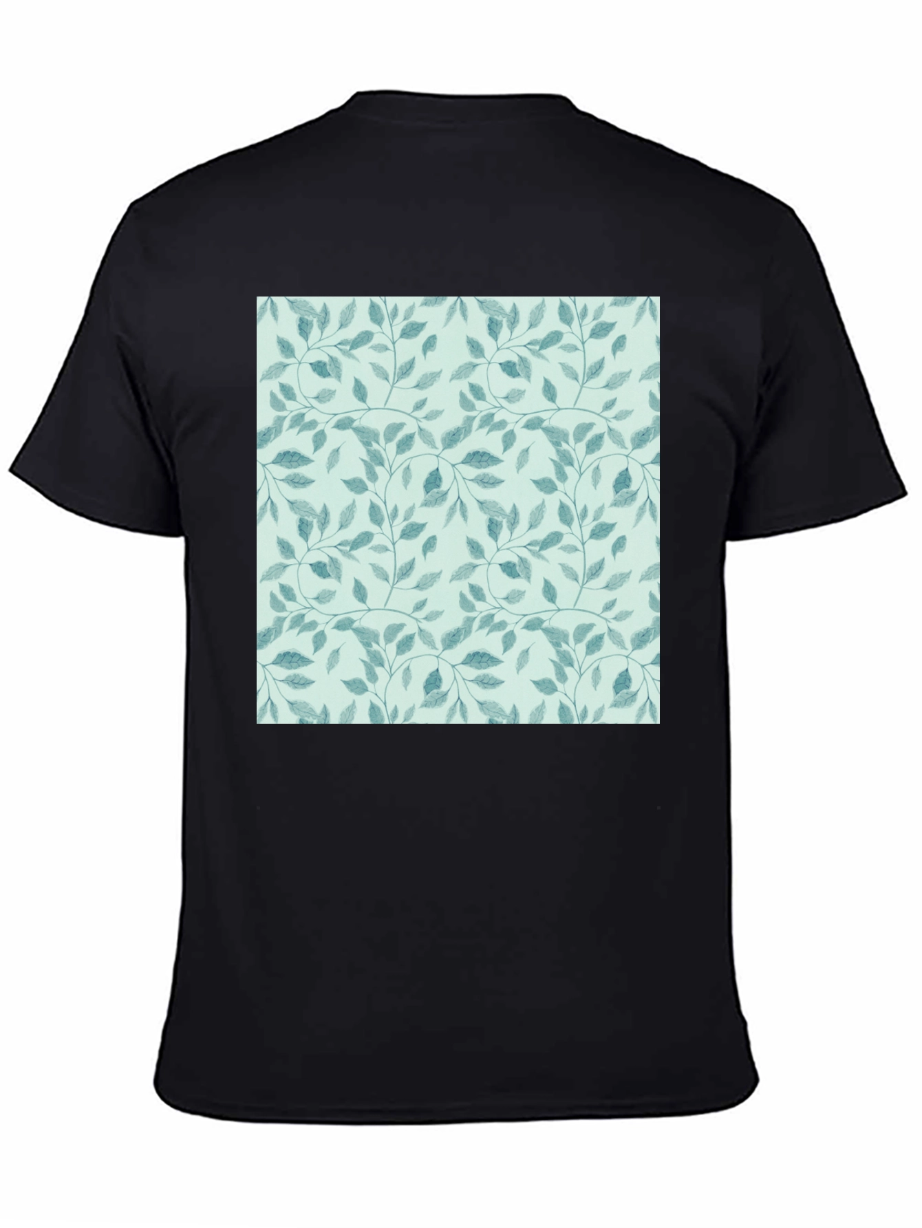 Nature Pattern Black T-Shirt