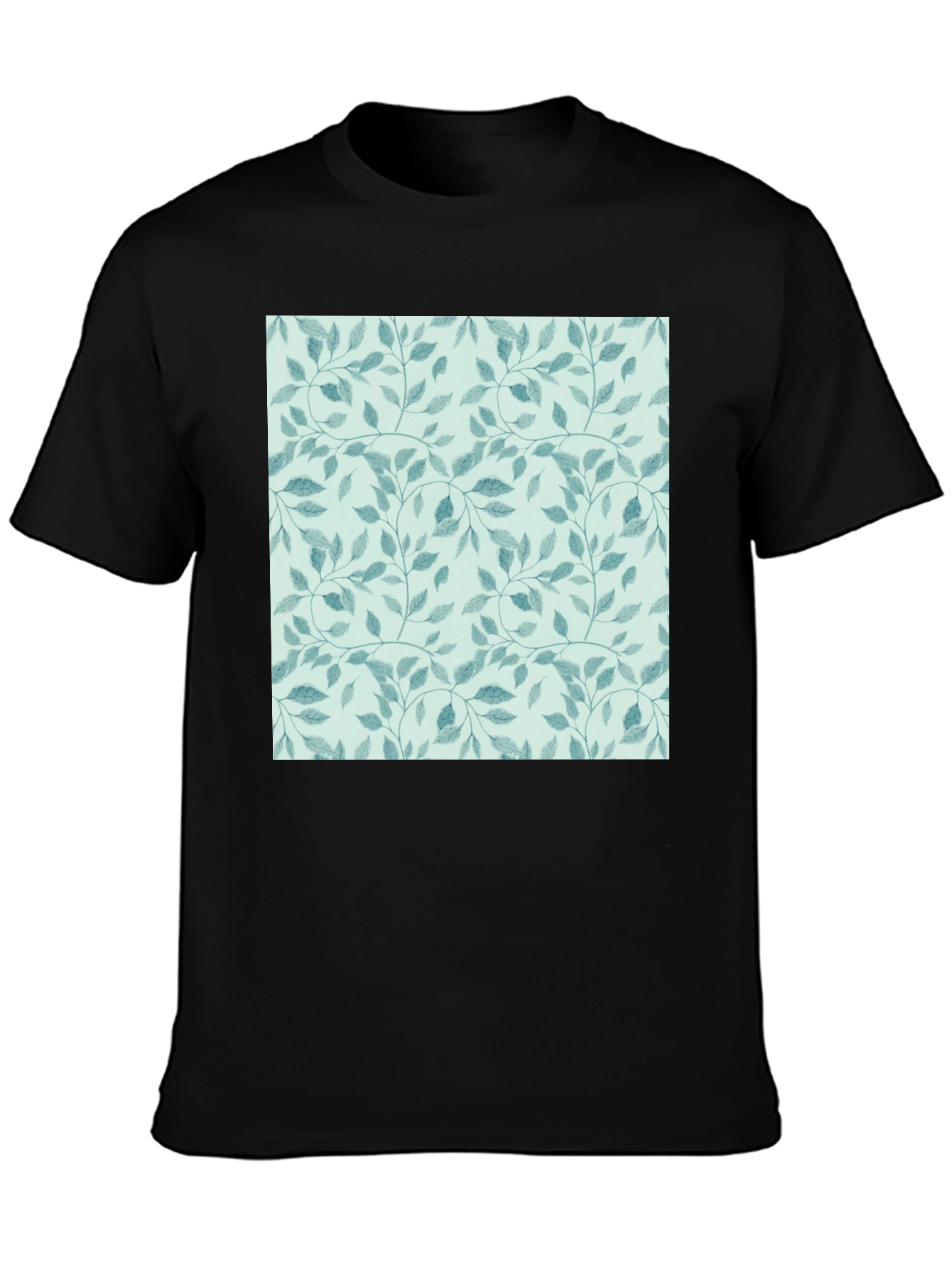 Nature Pattern Black T-Shirt