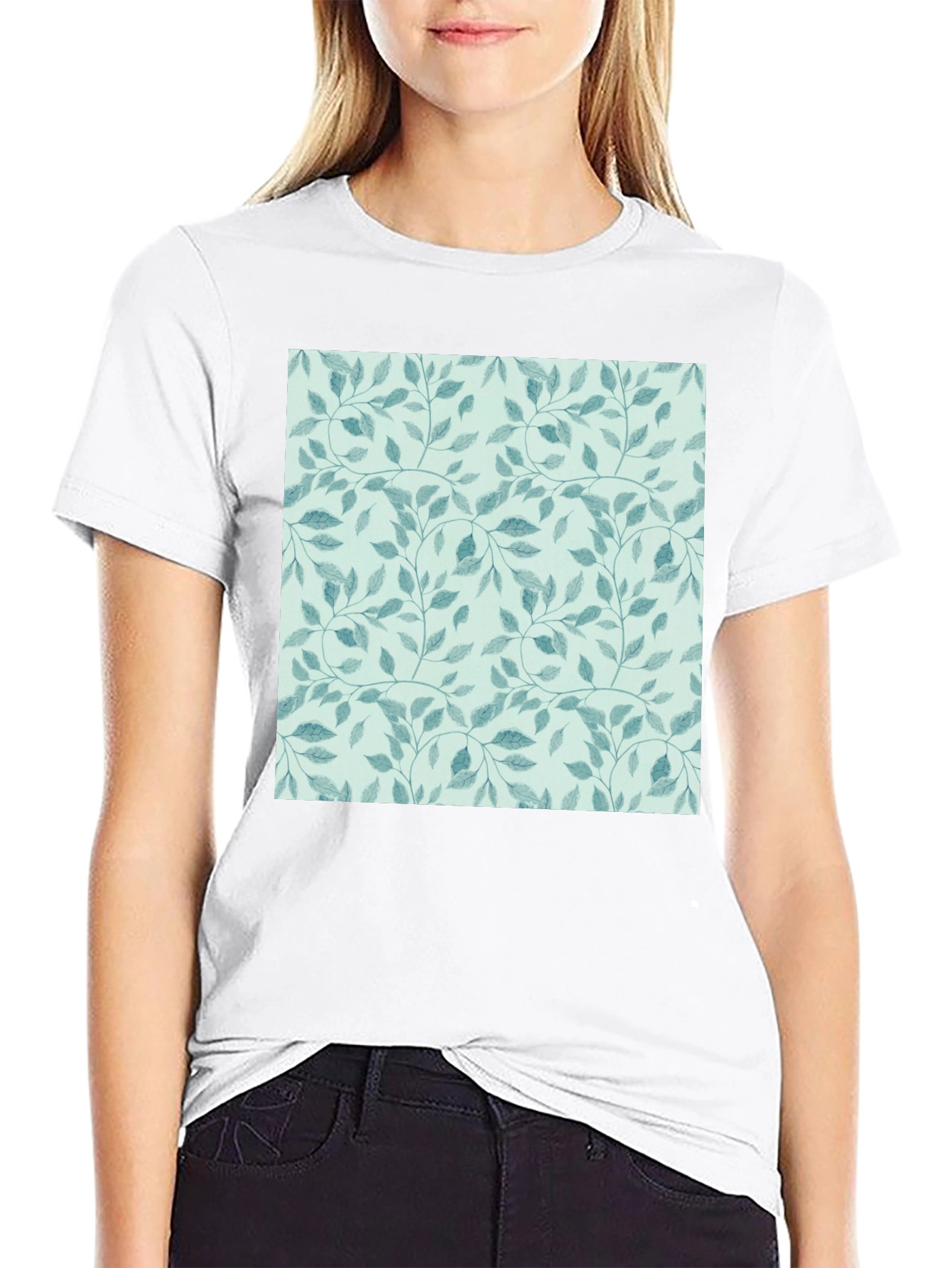 Nature Pattern Black T-Shirt