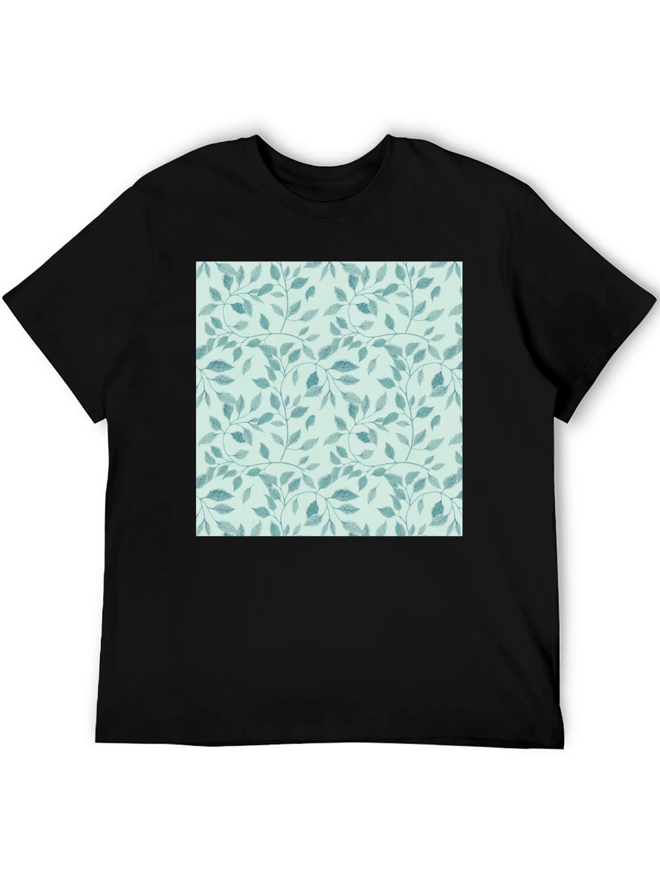 Nature Pattern Black T-Shirt