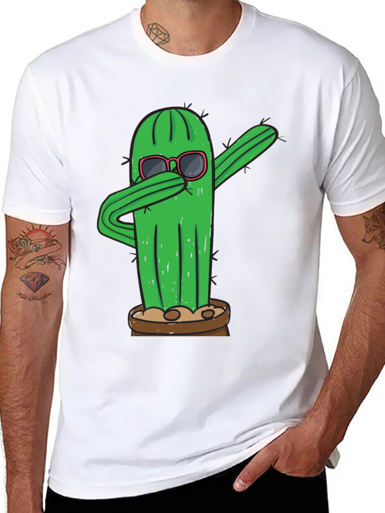 Dabbing Cactus T-Shirt - Funny Plant Tee