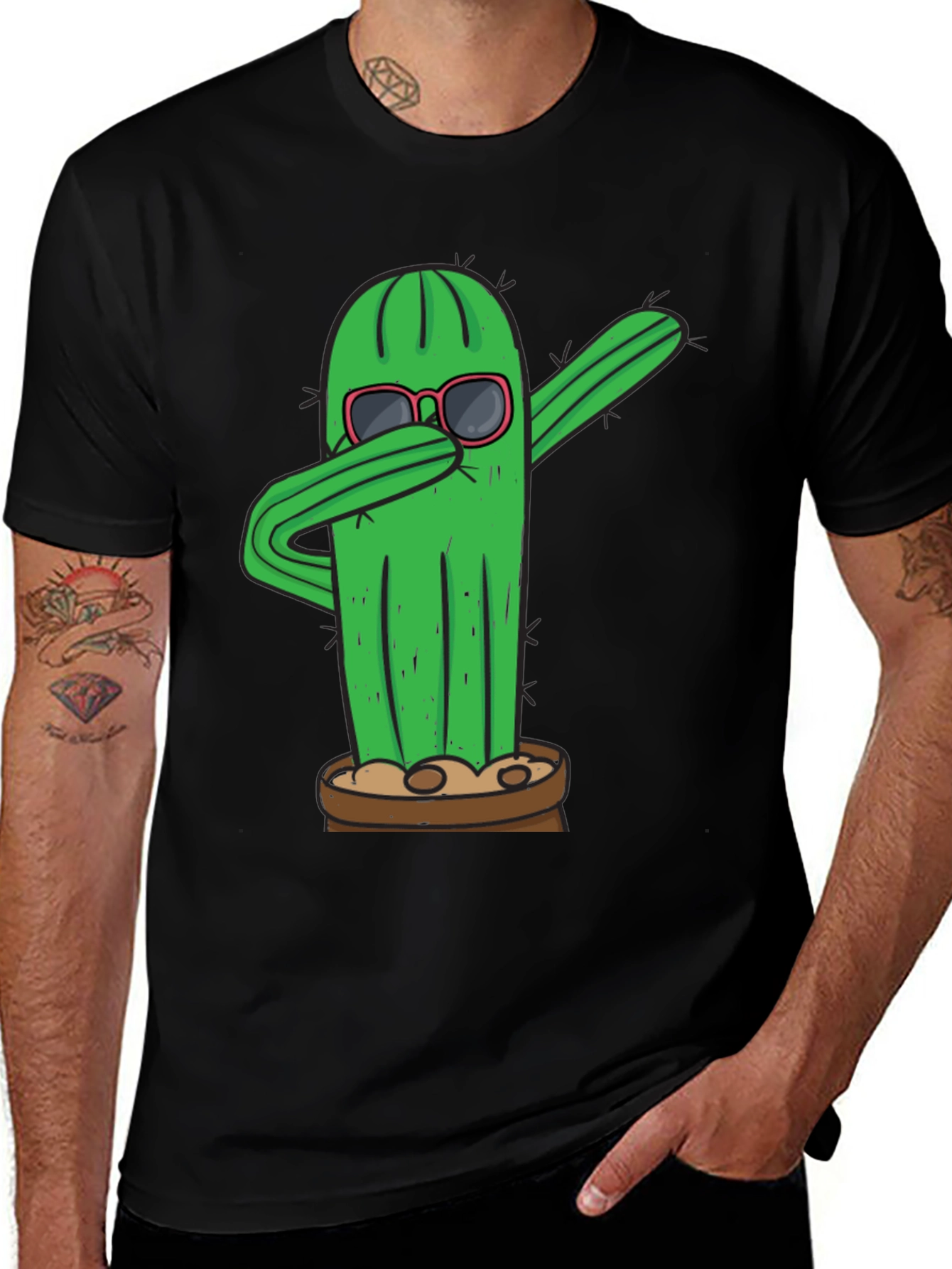 Dabbing Cactus T-Shirt - Funny Plant Tee