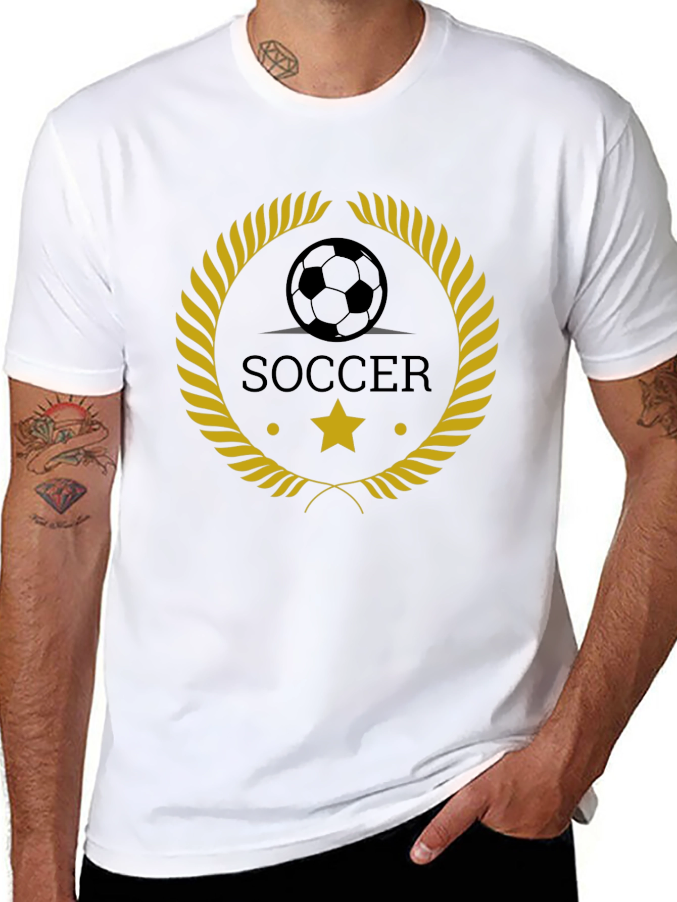 Soccer Emblem Black T-Shirt