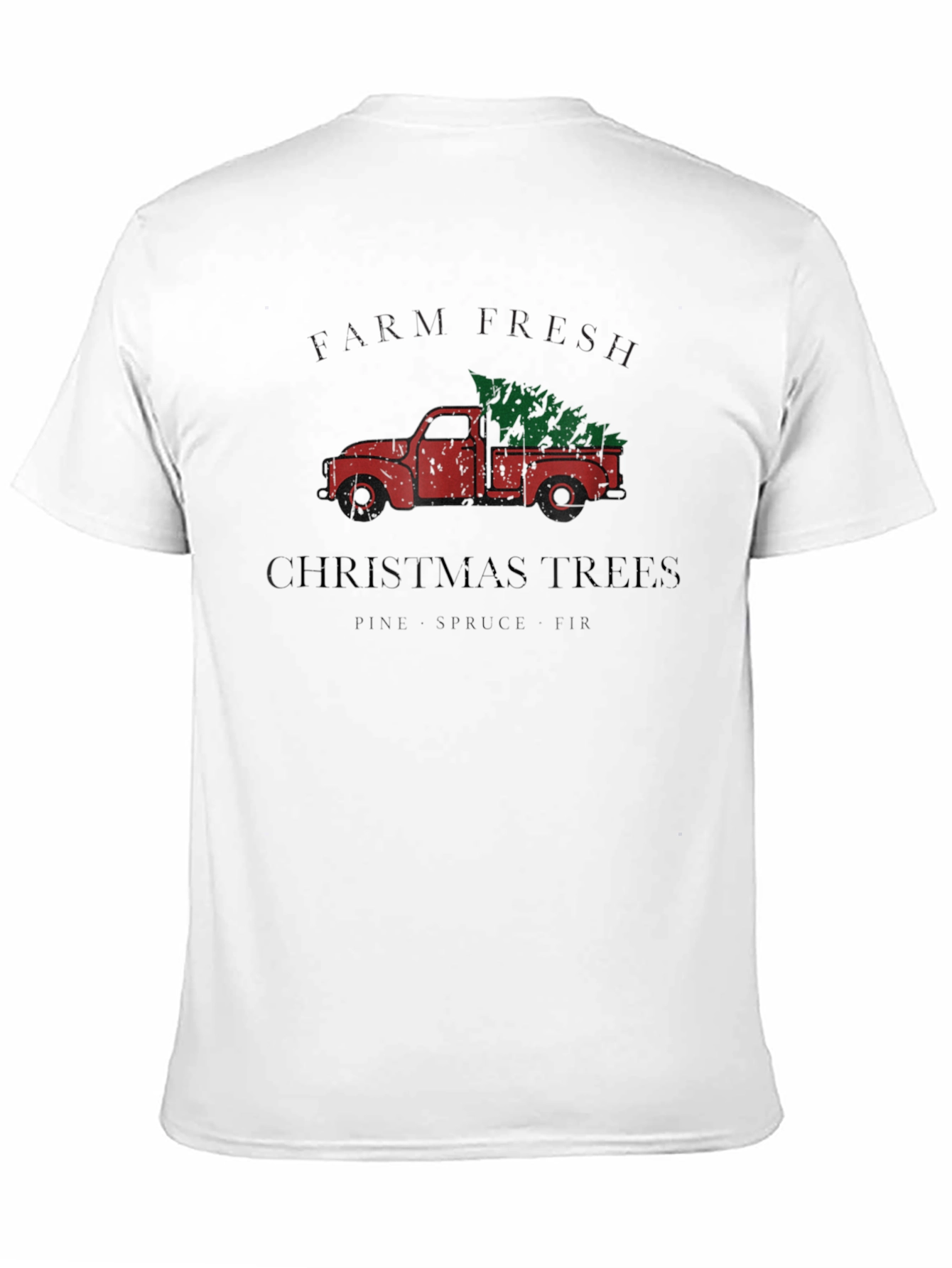 Farm Fresh Christmas Trees Truck Graphic Tee - Black