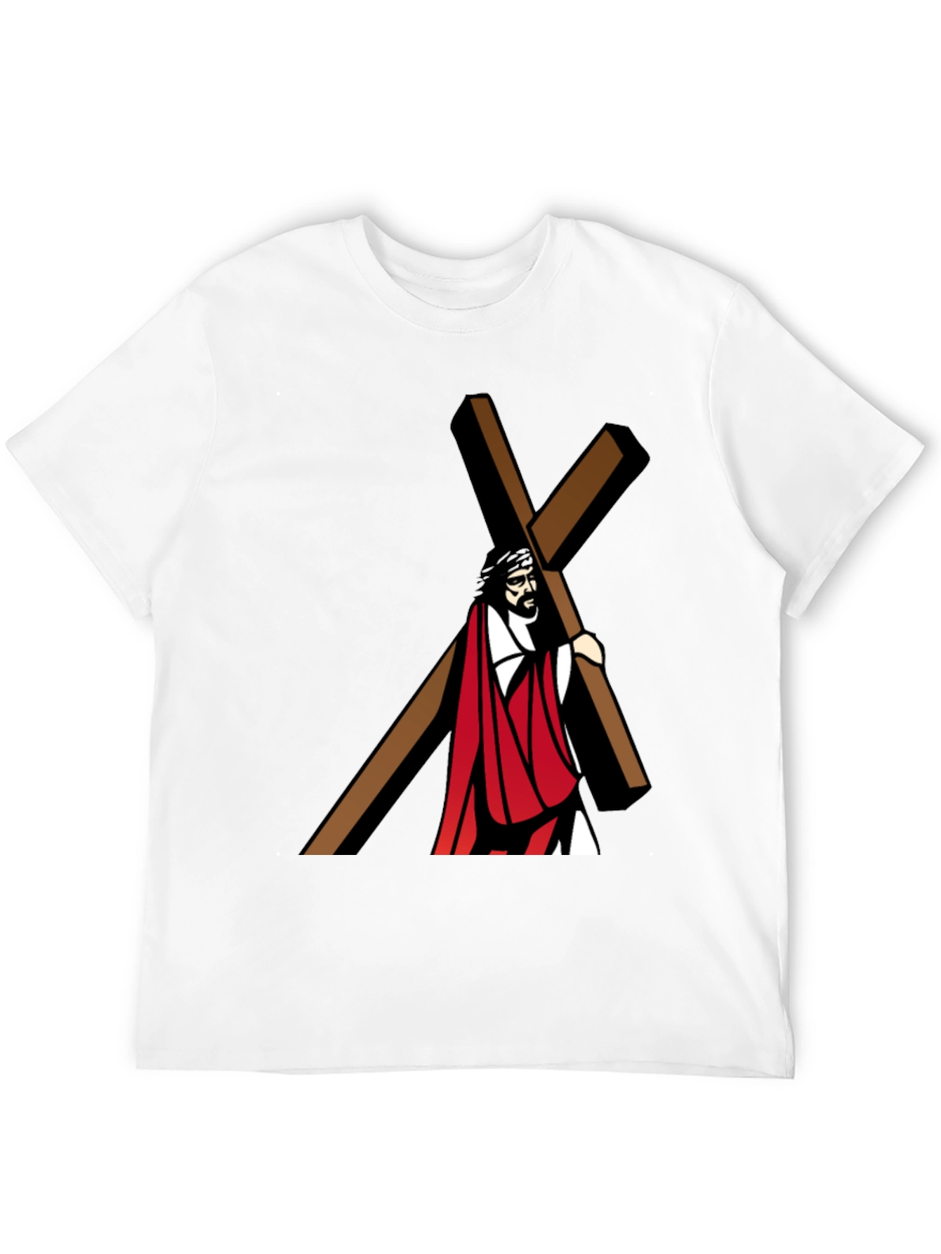 Jesus Carrying Cross Graphic T-Shirt - Black