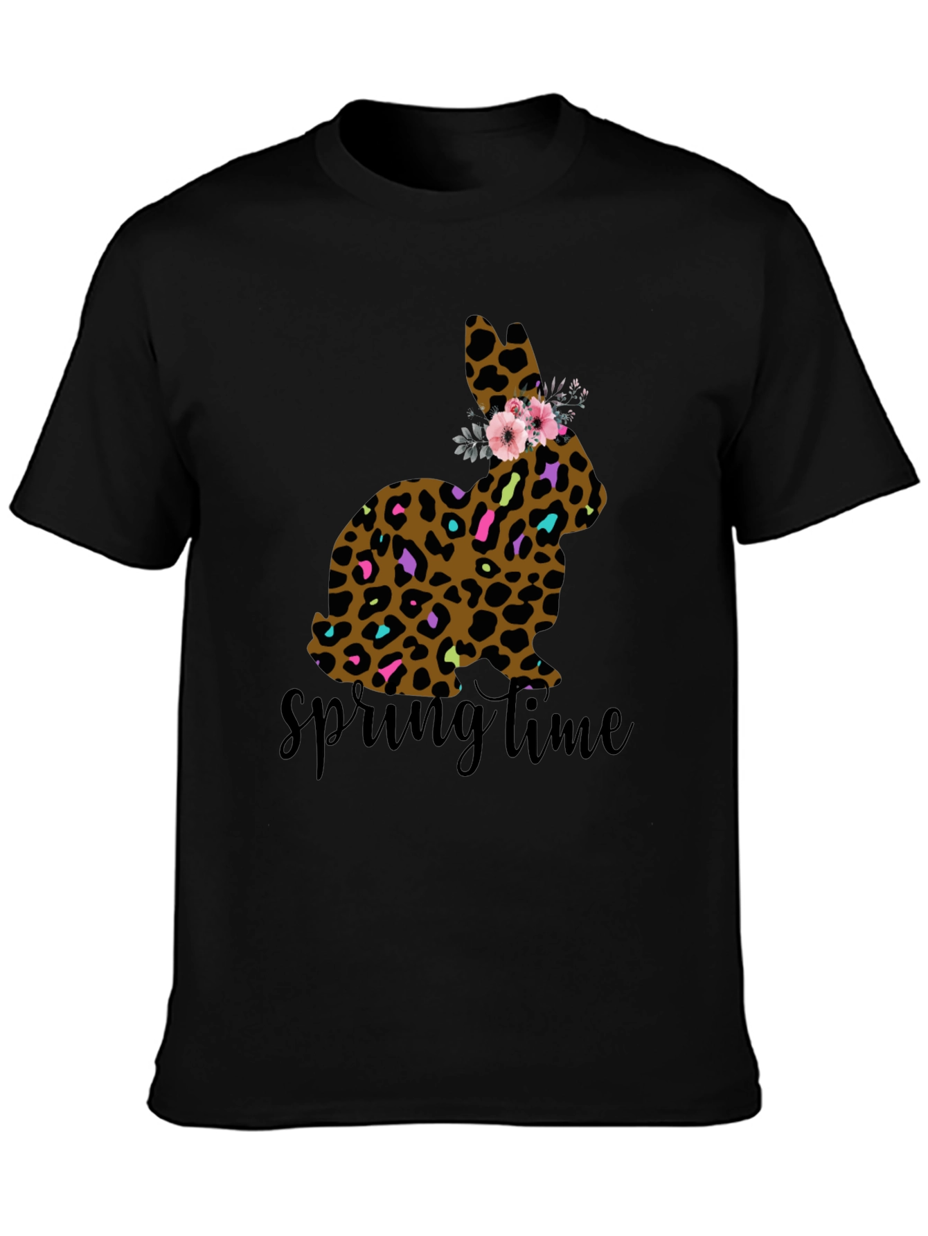 Leopard Print Easter Bunny Springtime T-Shirt