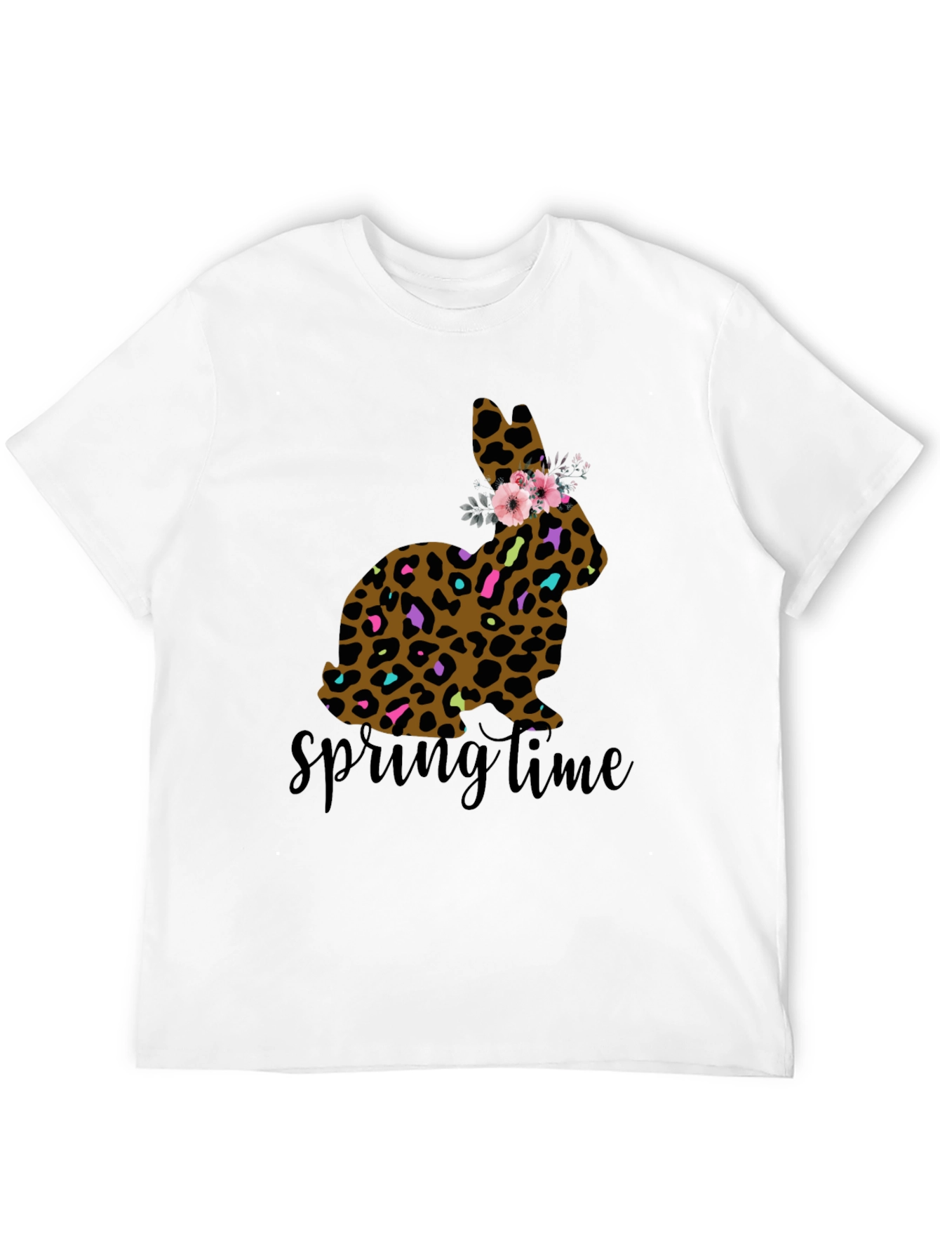 Leopard Print Easter Bunny Springtime T-Shirt