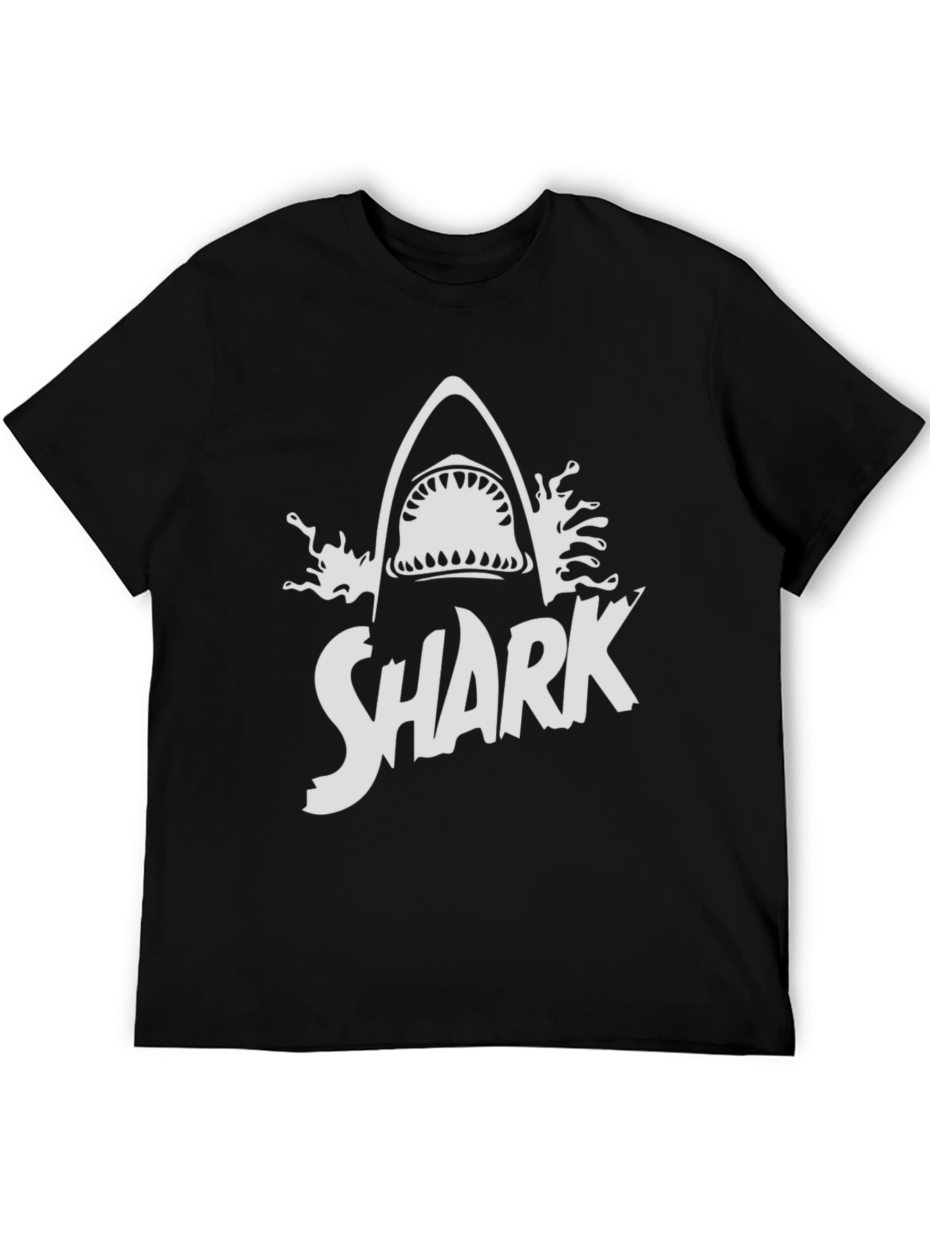 Shark Graphic Print Black T-Shirt