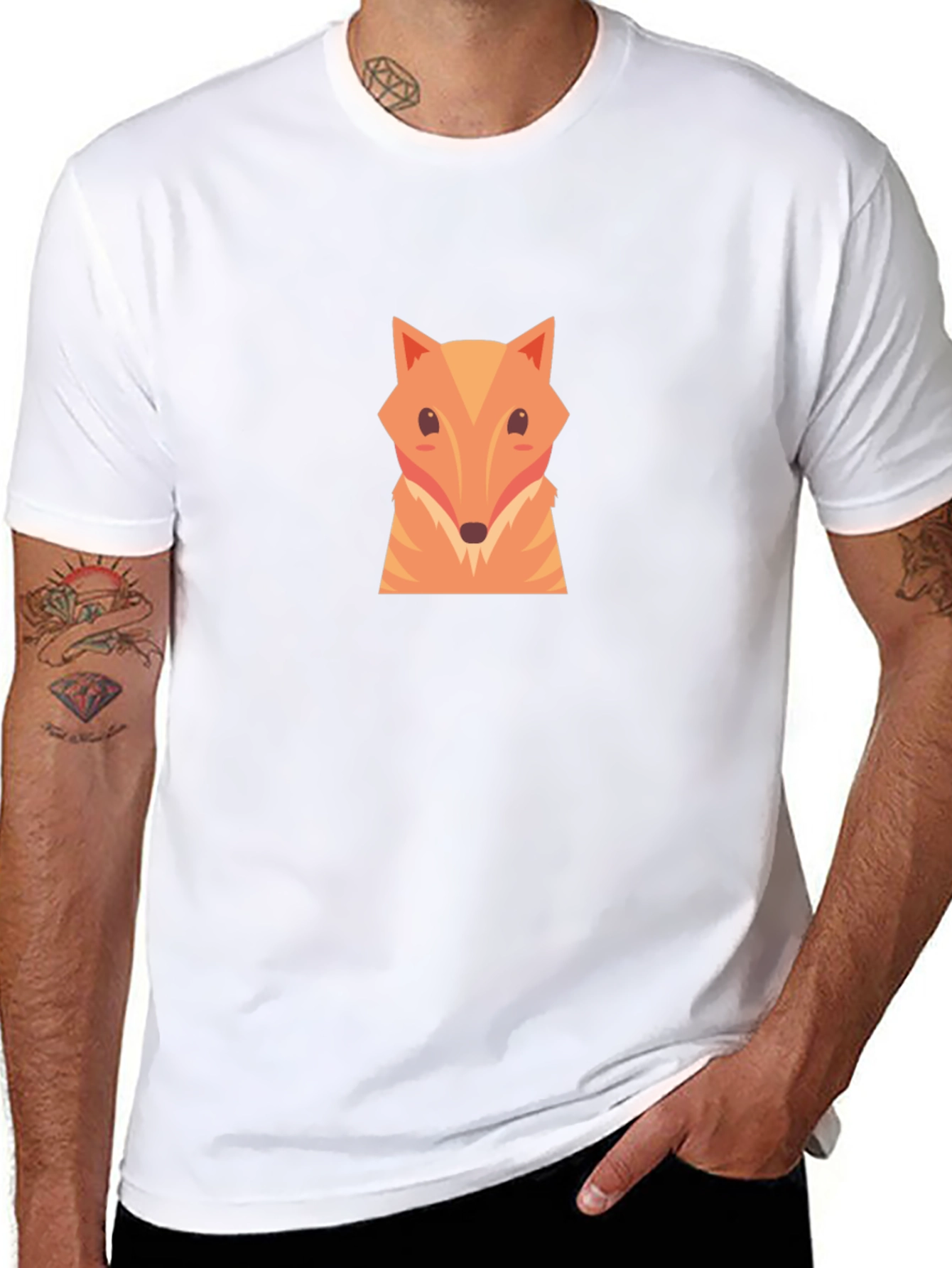 Fox Graphic Print Black T-Shirt