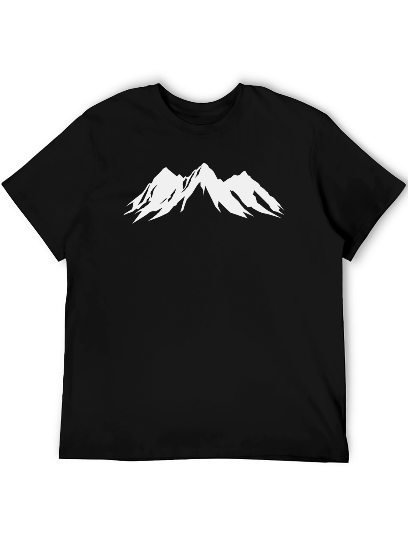 Mountain Peak Graphic Tee - Black Cotton T-Shirt