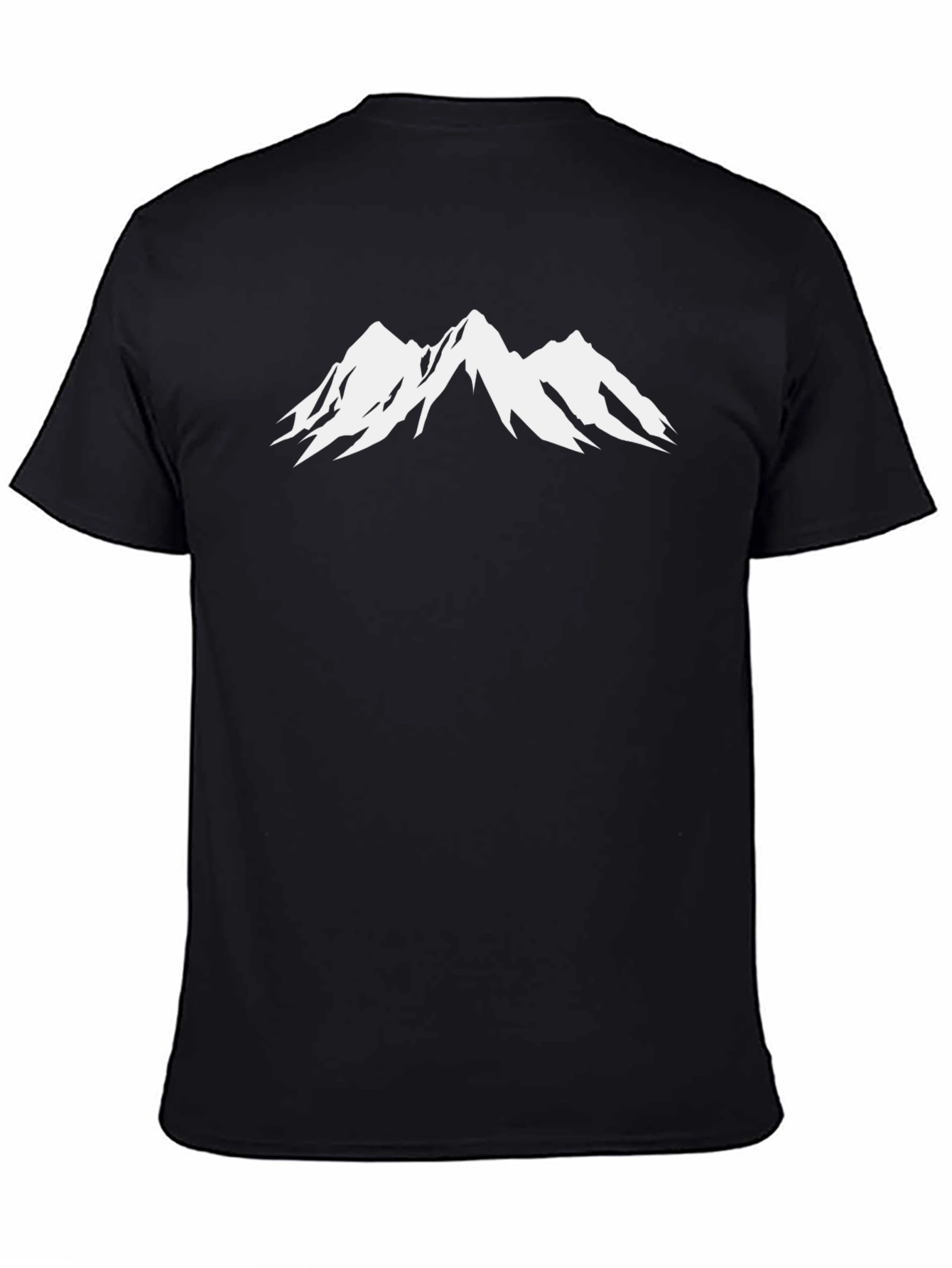 Mountain Peak Graphic Tee - Black Cotton T-Shirt