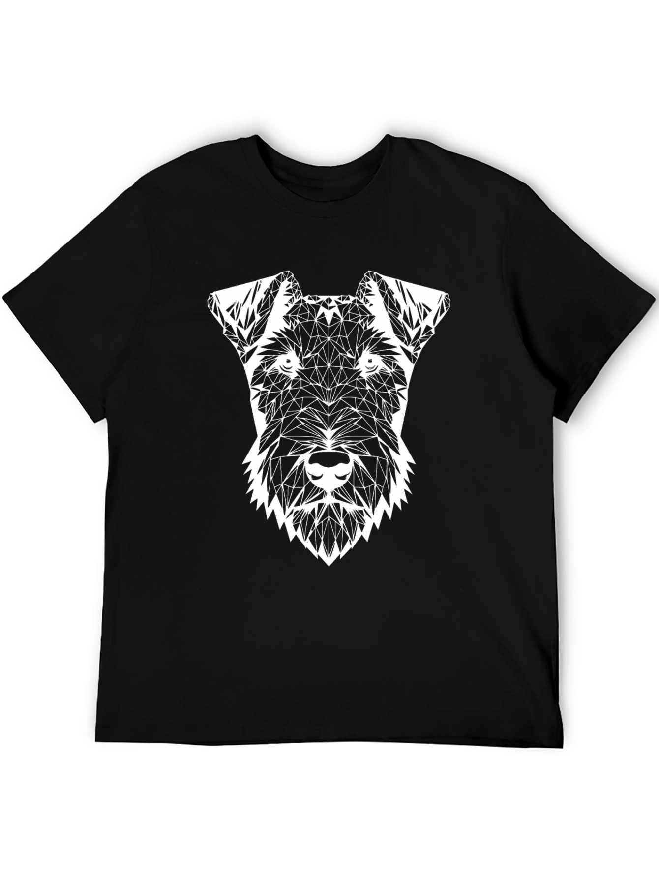 Geometric Dog Tee - Modern Black Graphic T-Shirt