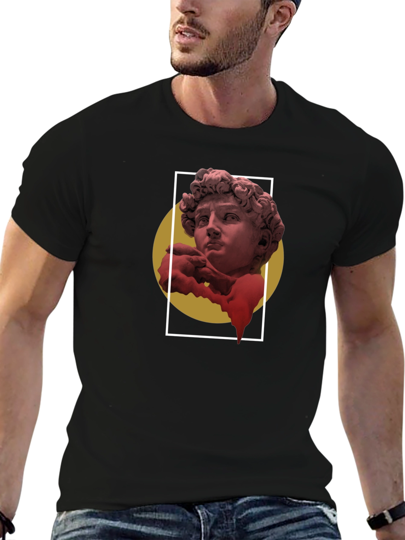 Statue Graphic Black T-Shirt