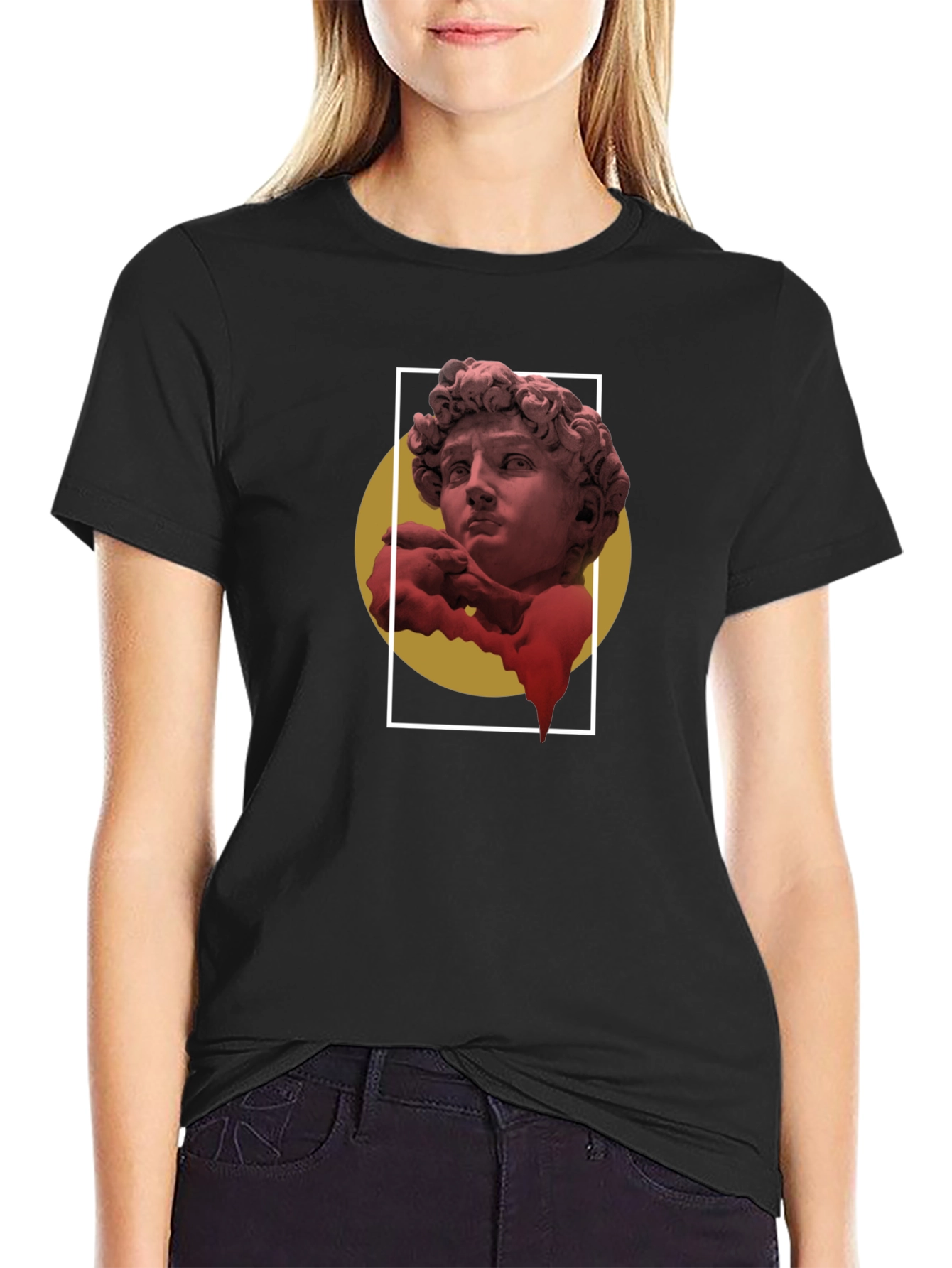 Statue Graphic Black T-Shirt