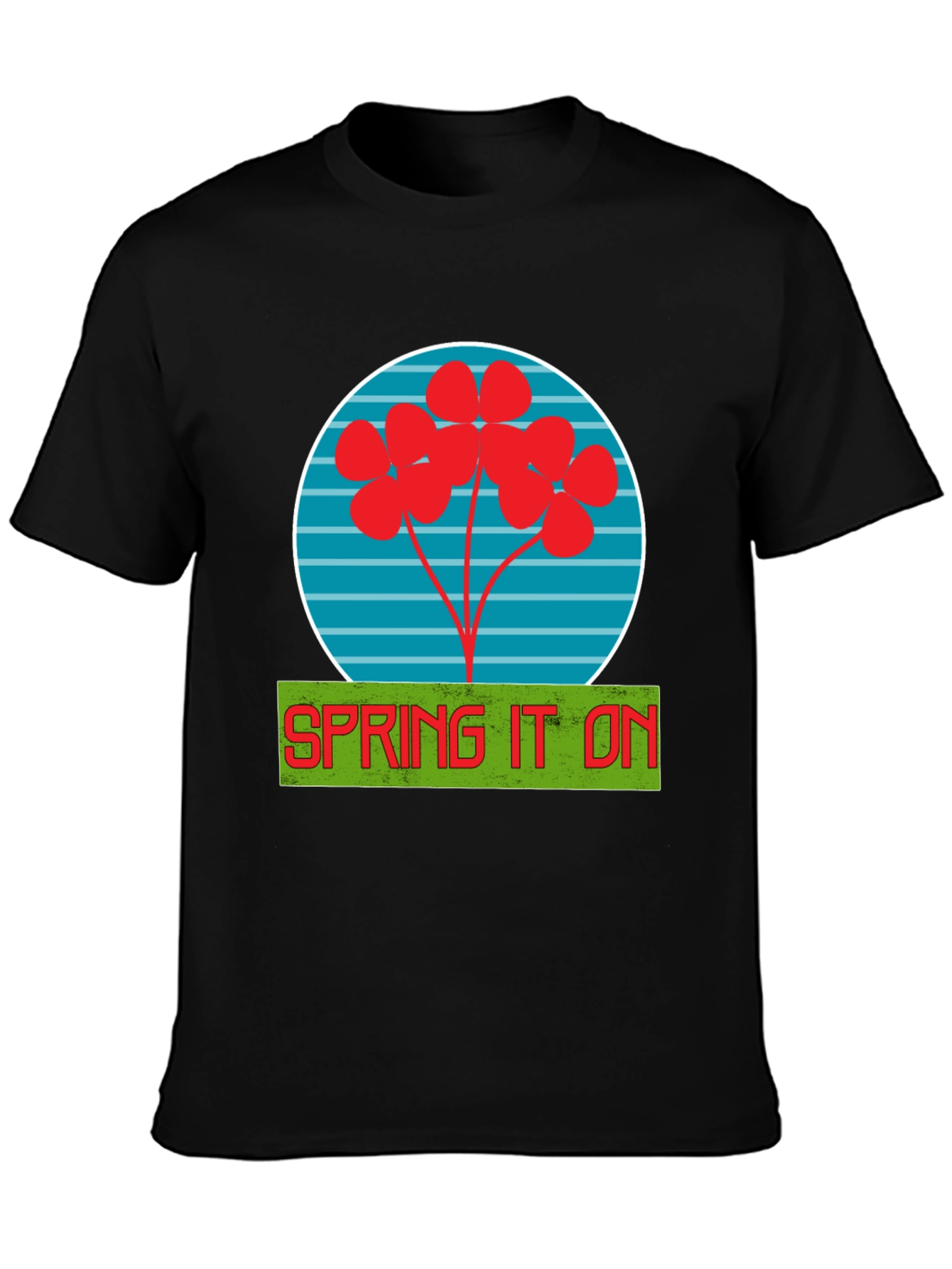 Spring It On Graphic Tee - Soft Black Cotton