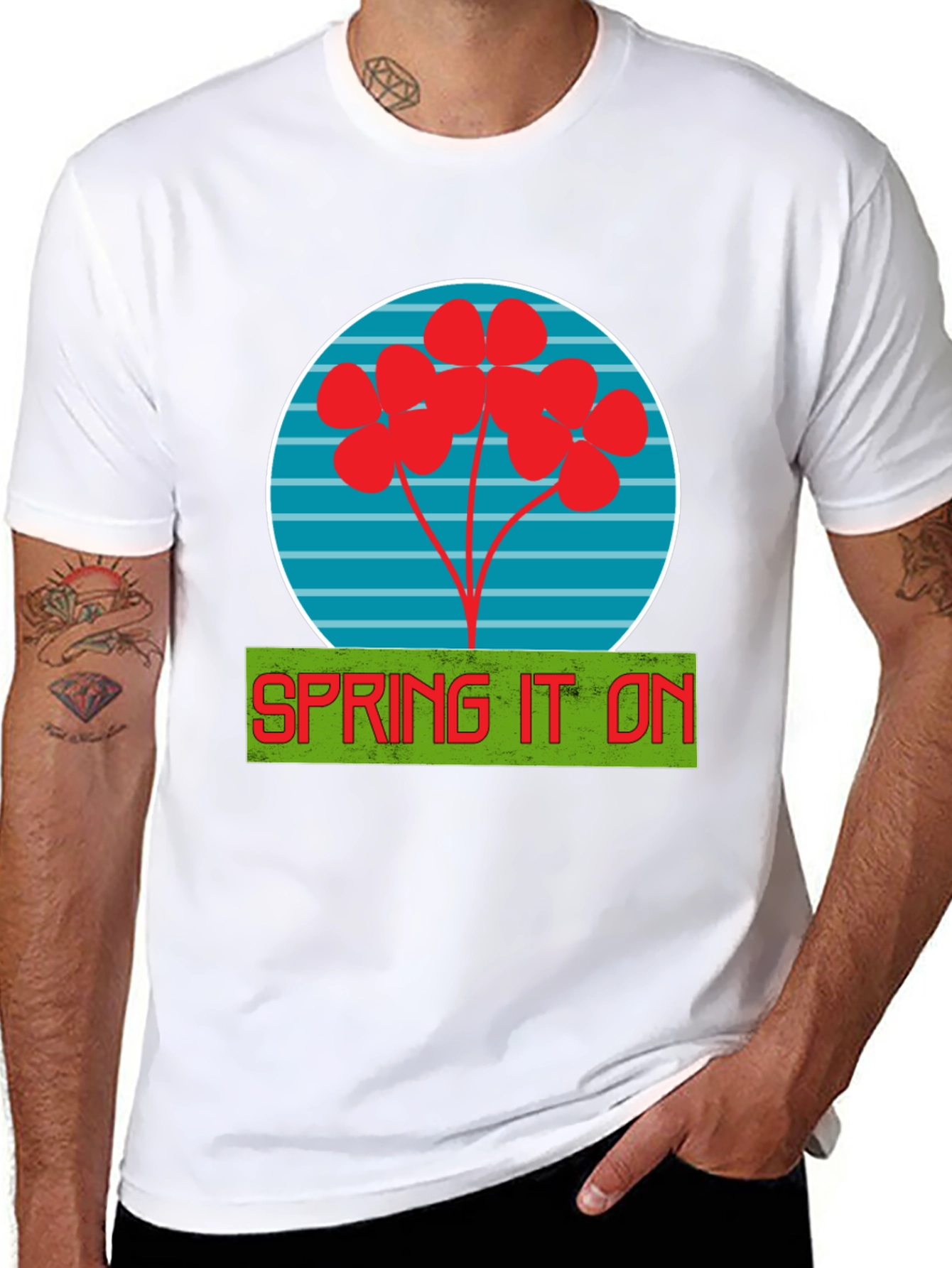 Spring It On Graphic Tee - Soft Black Cotton