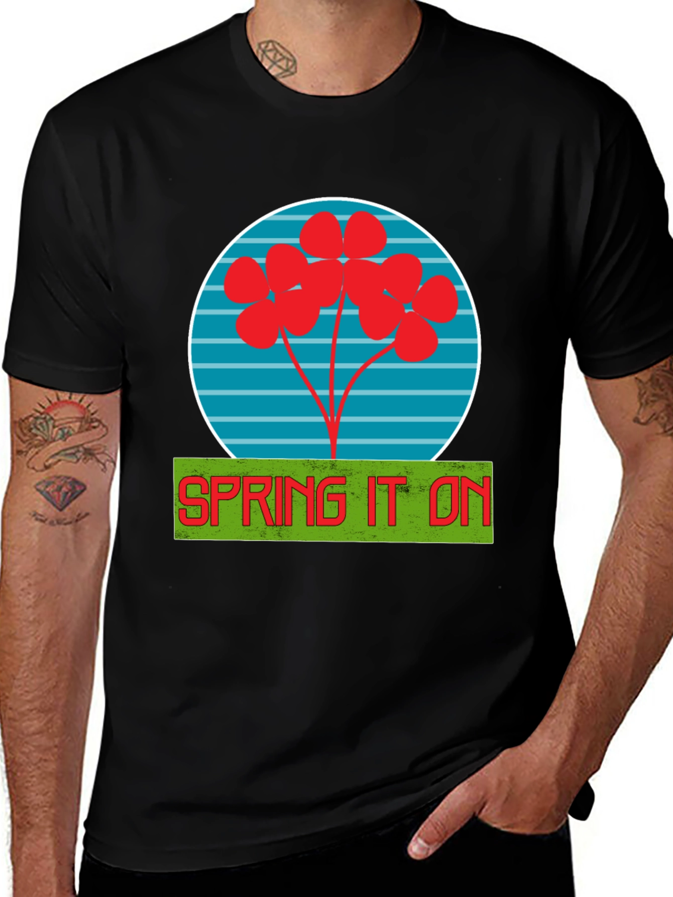 Spring It On Graphic Tee - Soft Black Cotton