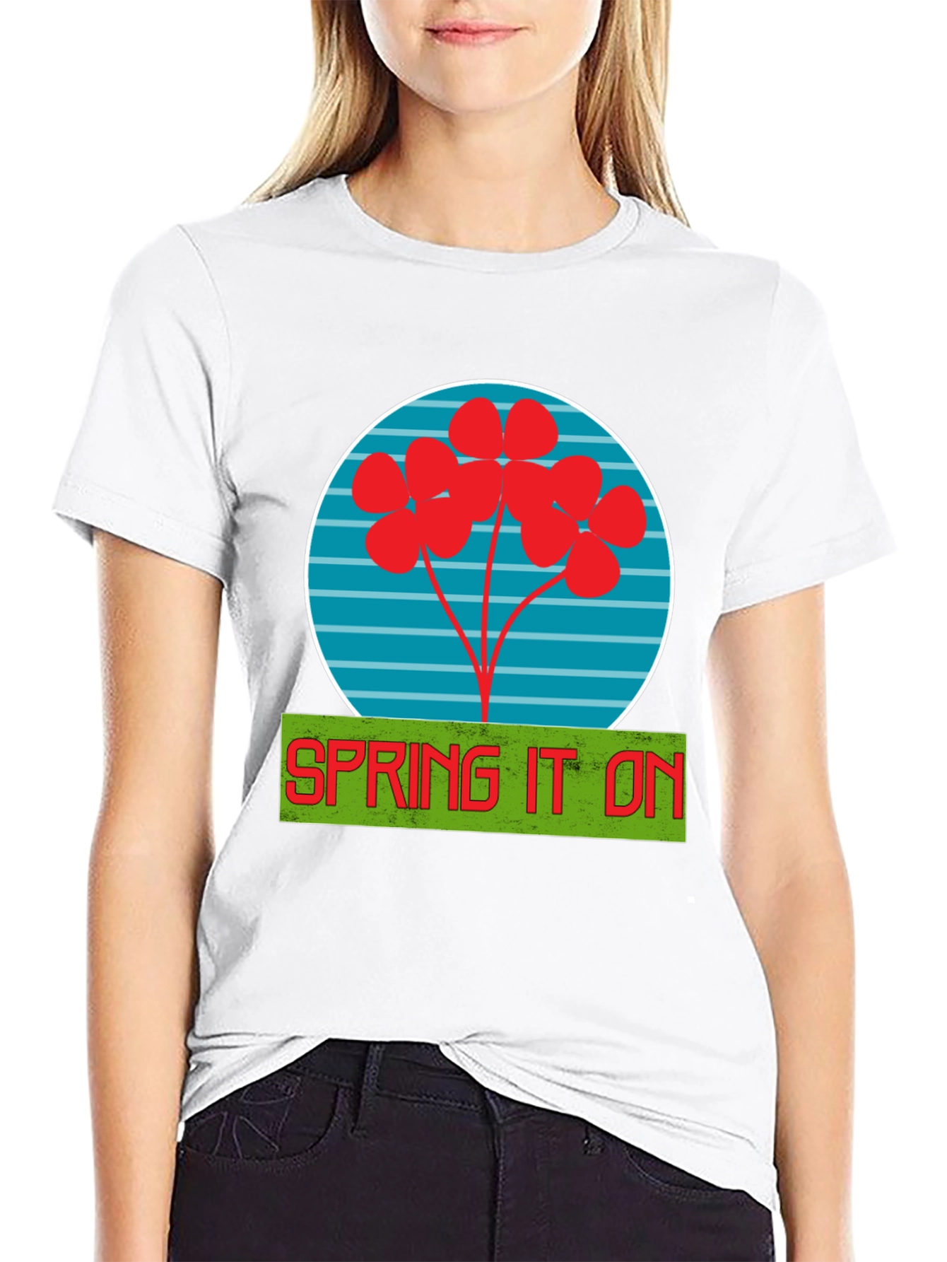 Spring It On Graphic Tee - Soft Black Cotton