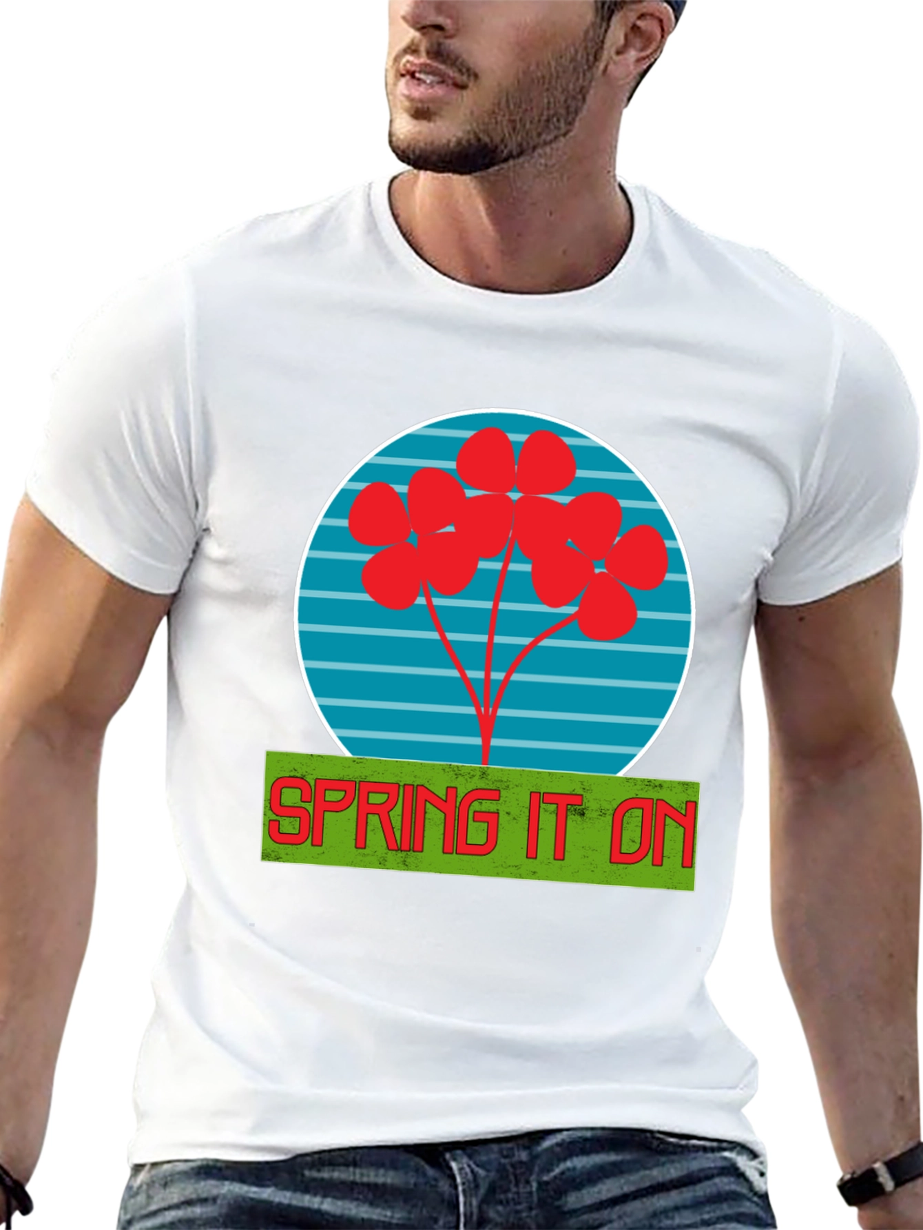 Spring It On Graphic Tee - Soft Black Cotton