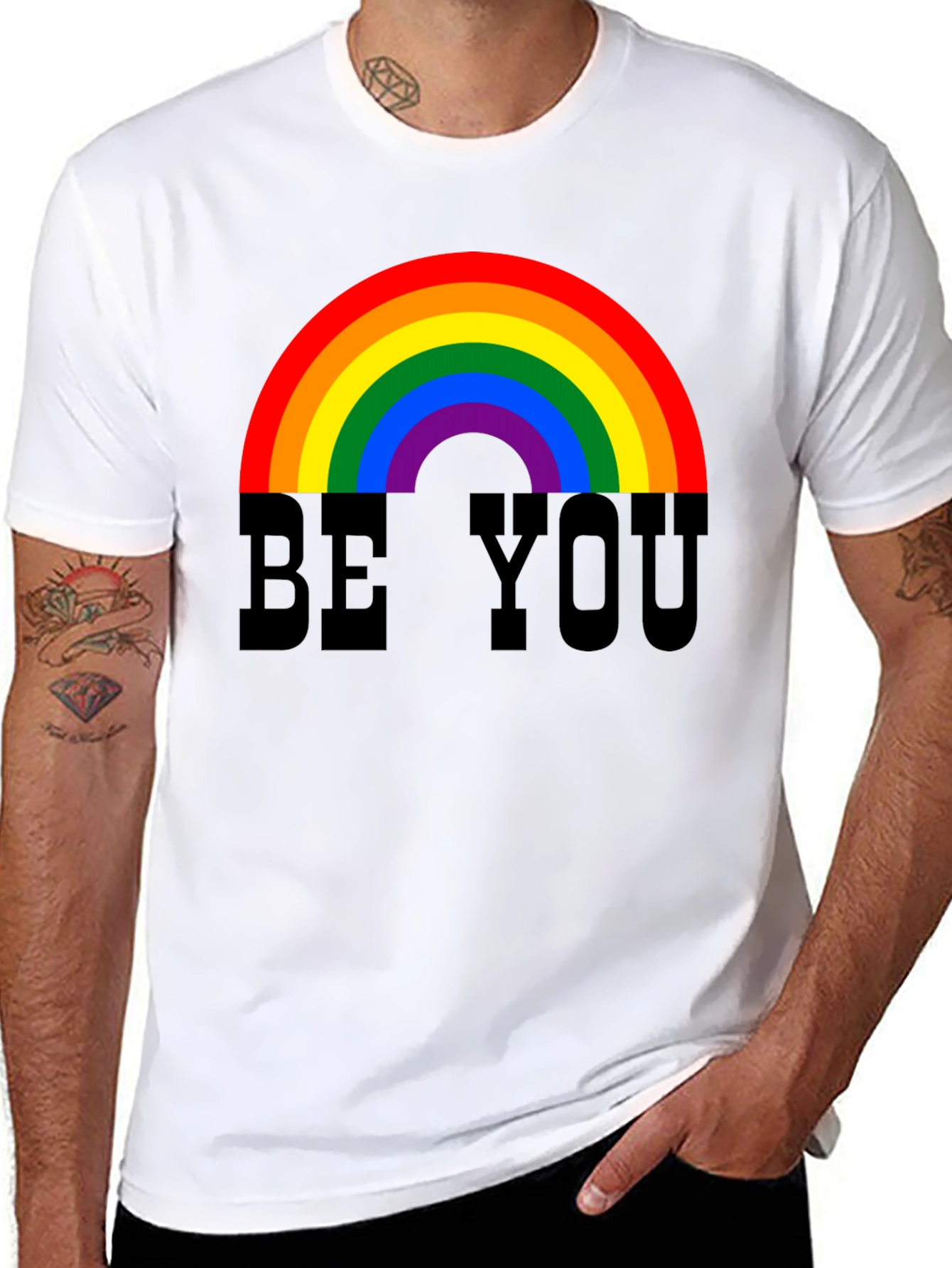 LGBT Pride Be You Rainbow Graphic T-Shirt