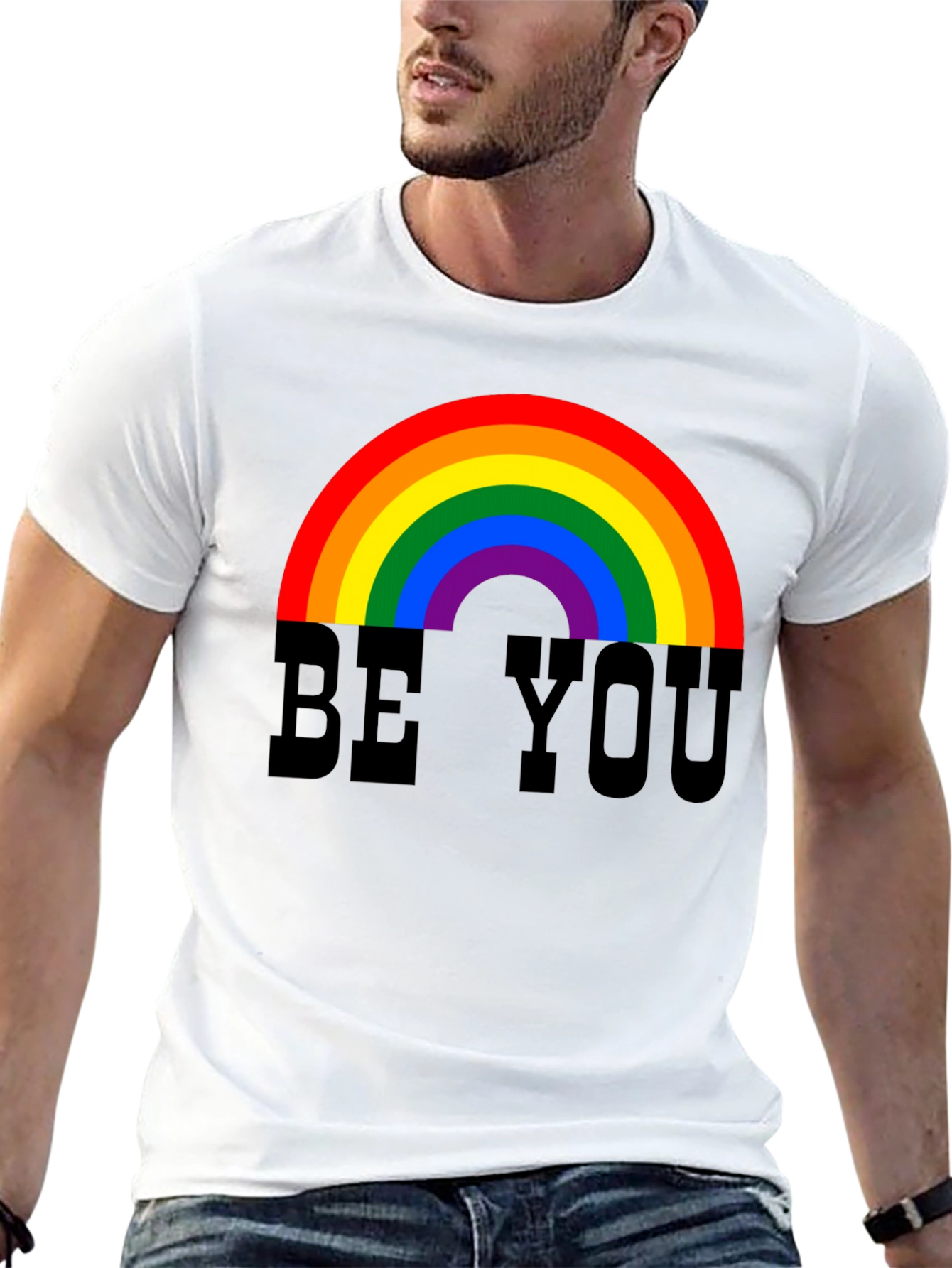 LGBT Pride Be You Rainbow Graphic T-Shirt