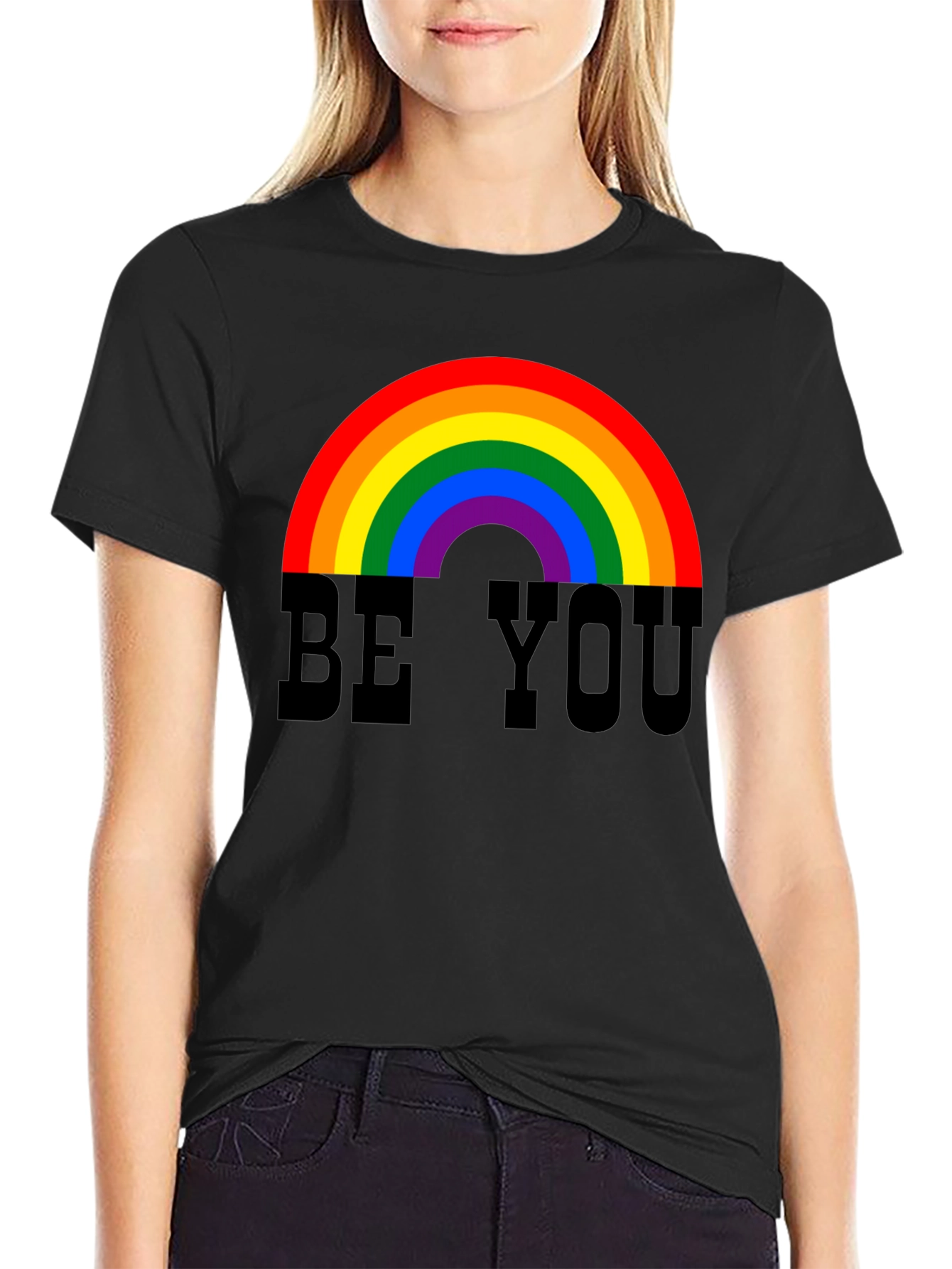 LGBT Pride Be You Rainbow Graphic T-Shirt