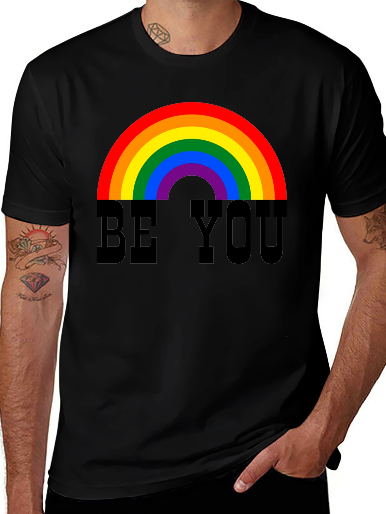 LGBT Pride Be You Rainbow Graphic T-Shirt