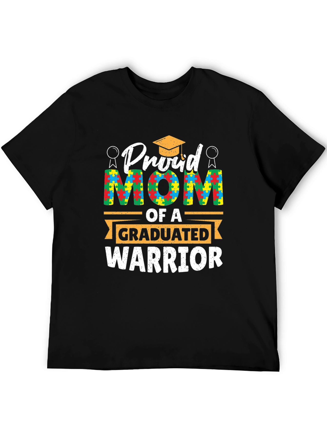 Proud Mom Autism Graduated Warrior T-Shirt