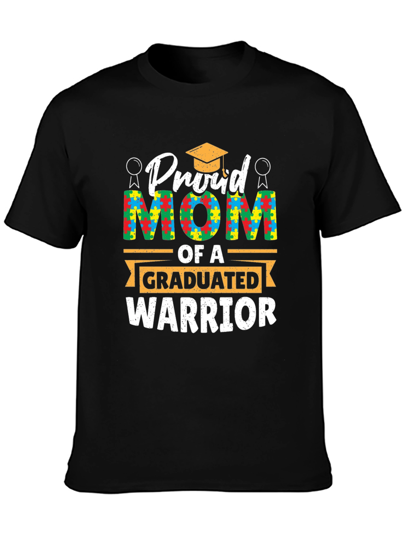 Proud Mom Autism Graduated Warrior T-Shirt