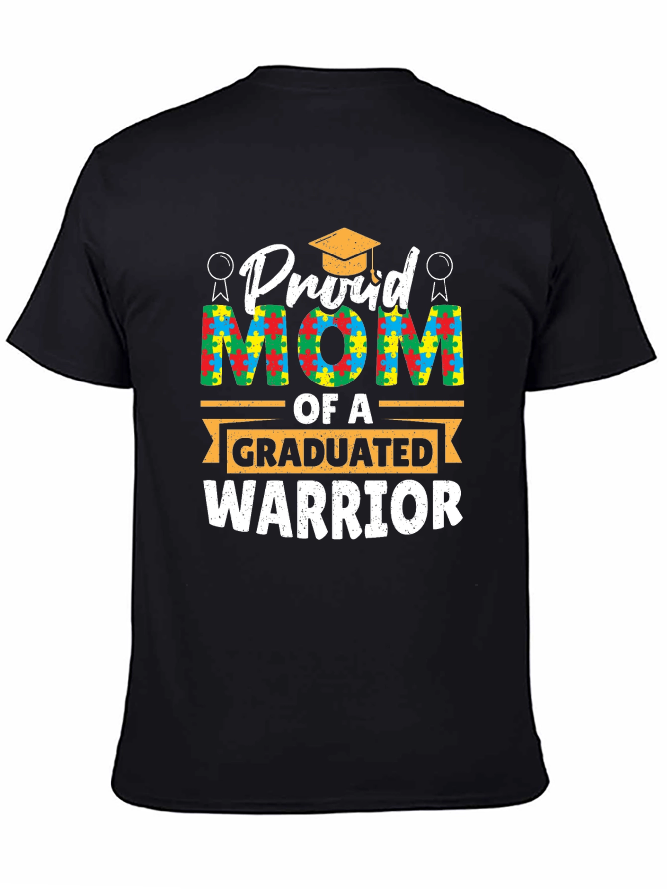 Proud Mom Autism Graduated Warrior T-Shirt