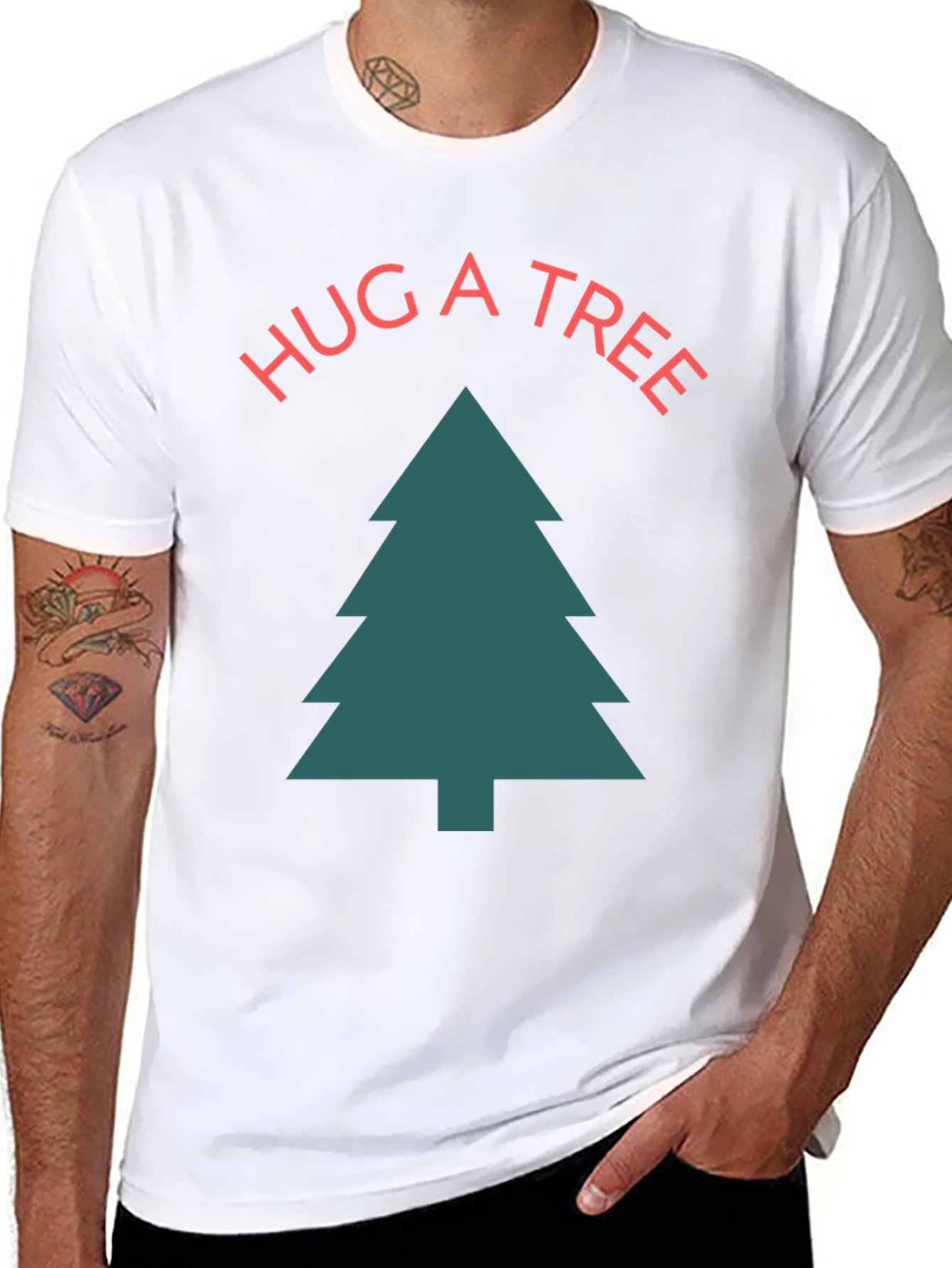 Hug a Tree Graphic Tee - Unisex Cotton T-Shirt