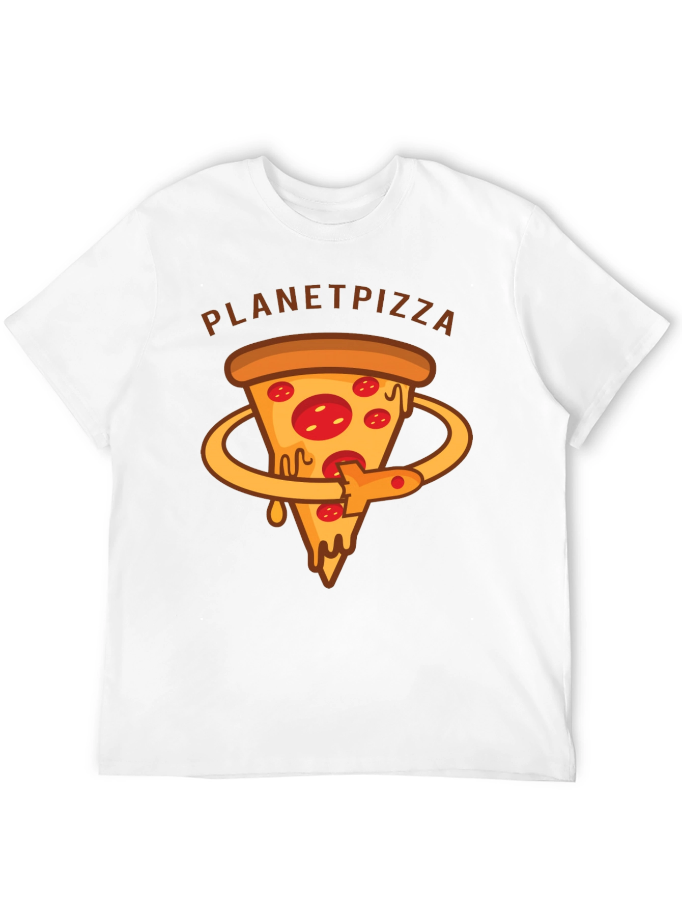 Planet Pizza Graphic T-Shirt - Casual Black Tee