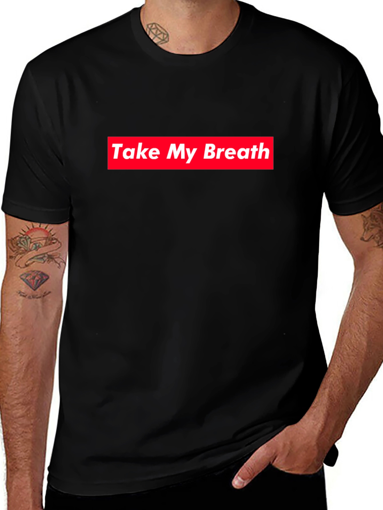 Take My Breath Graphic Tee - Stylish Black T-Shirt